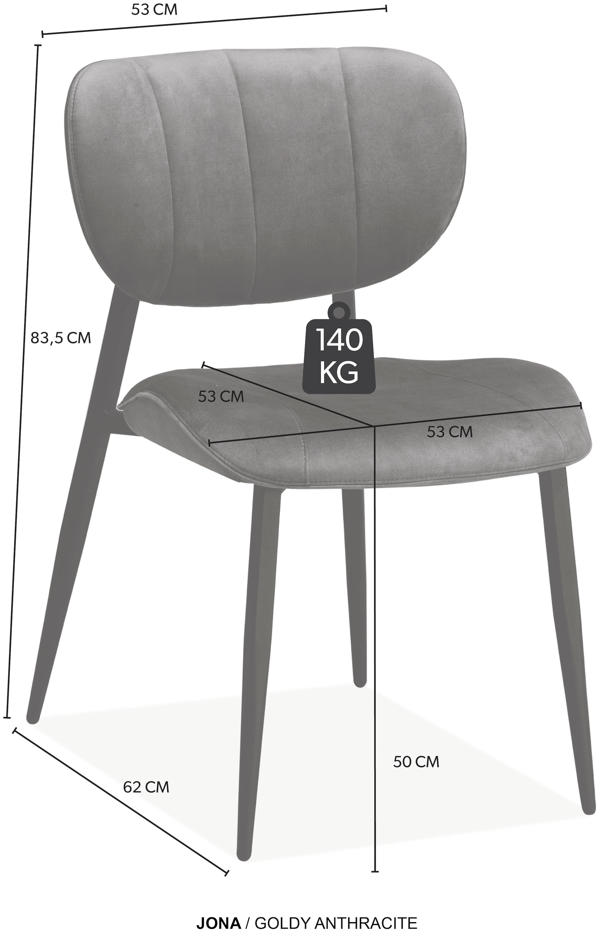 OMG Design Esszimmerstuhl »Jona«, (Set), 1 St., Stoff, Küchenstuhl Polsterstuhl, In drei stilvollen Farben erhältlich