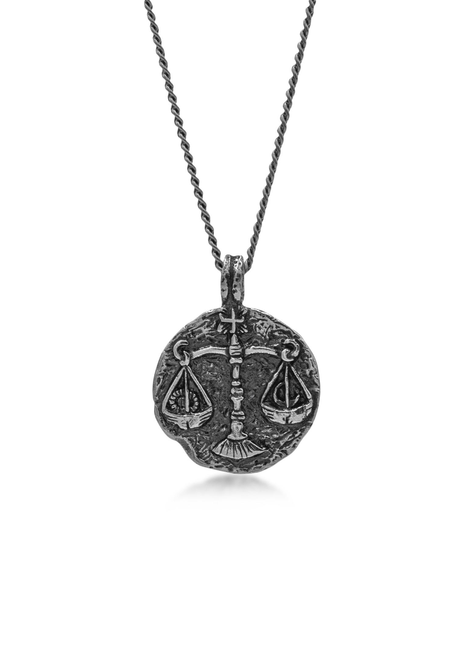 HAZE & GLORY Kette mit Anhänger »Halskette Sternzeichen Waage Kordelkette 925 Silber«