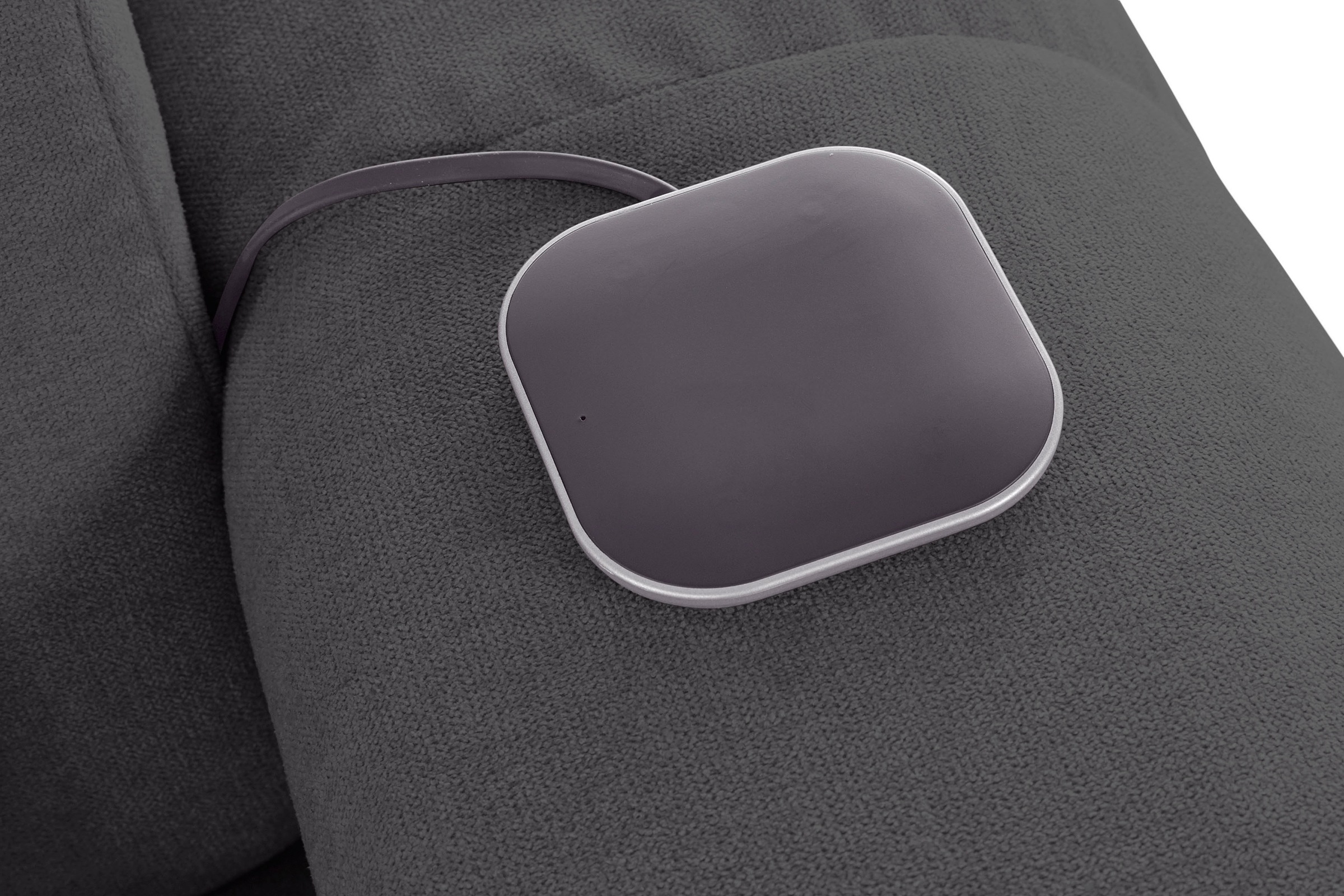 COTTA Ecksofa »Mia L-Form mit 3 Zierkissen«, wahlweise mit Bettfunktion, Bettkasten, Beleuchtung & Wireless-Charger