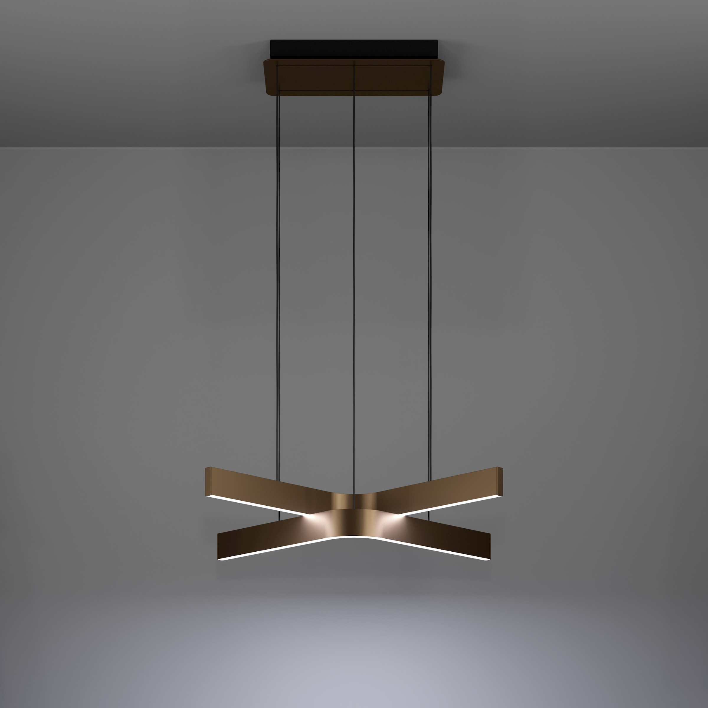 EGLO Hängeleuchte »FOLCINO-Z Pendellampe - Alu, Stahl - LED - 2X18W - IP20« LED-Modul 1 Stk. Kaltweiß | Neutralweiß | RGB | Warmweiß Hängelampe, Deckenlampe, Wohnzimmer, Esszimmer, L64 x B43,5 x H110 cm