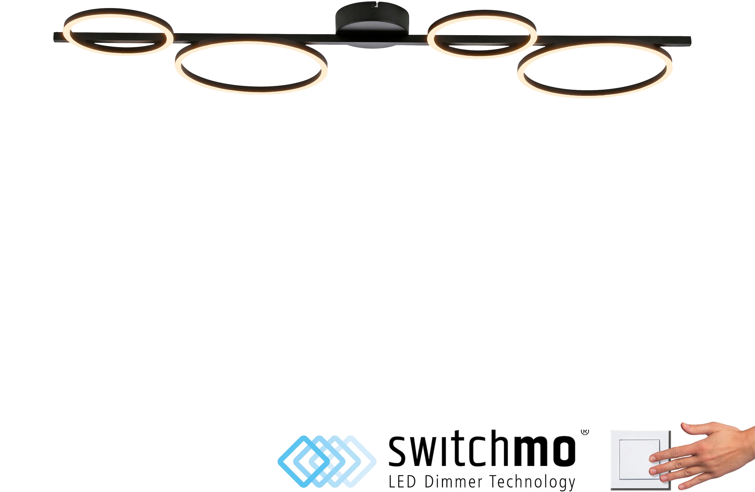 JUST LIGHT Deckenleuchte »MINI RITUS« LED-Board 1 Stk. Warmweiß LED, dimmbar, Switchmo, Memory, nach Trennung vom Netz