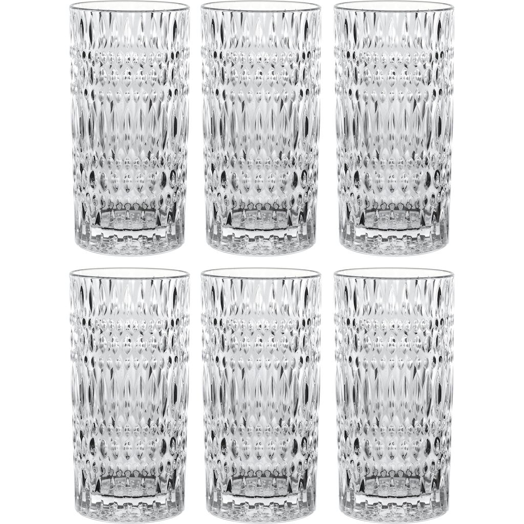 Nachtmann Longdrinkglas »Ethno«, (Set, 6 tlg., 6x Longdrink)