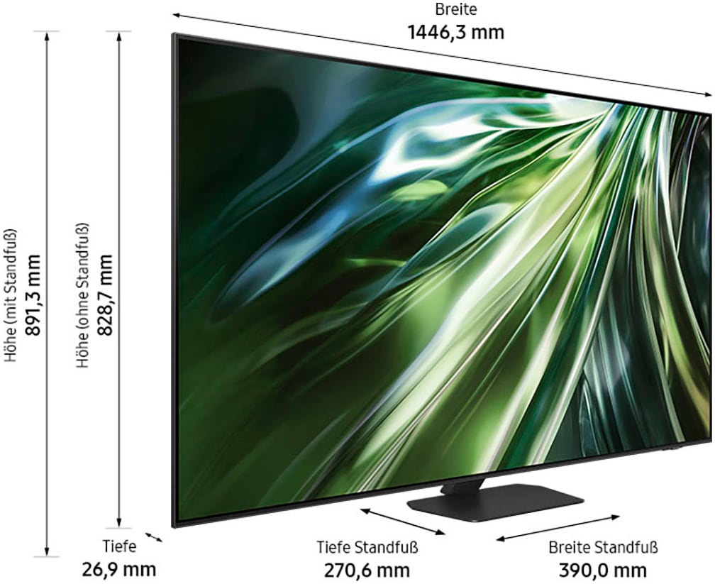 Samsung QLED-Fernseher »GQ65QN90DAT«, 4K Ultra HD, Smart-TV, Neural Quantum 4K AI Gen2 Prozessor, bis zu 144Hz