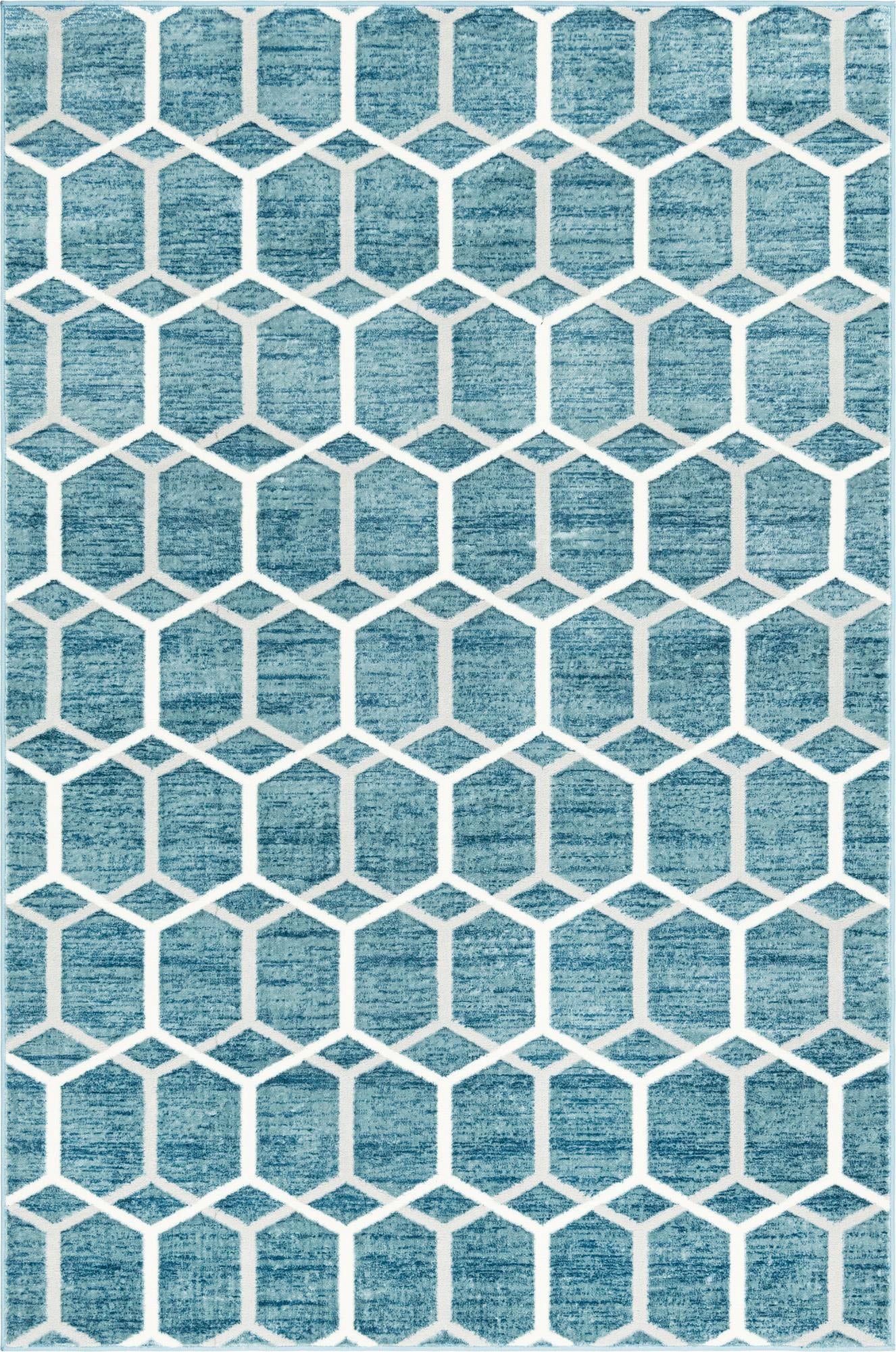 Myflair Möbel & Accessoires Teppich »Titan Trellis«, rechteckig, 13 mm Höhe, Kurzflor, gewebt, modernes geometrisches Design