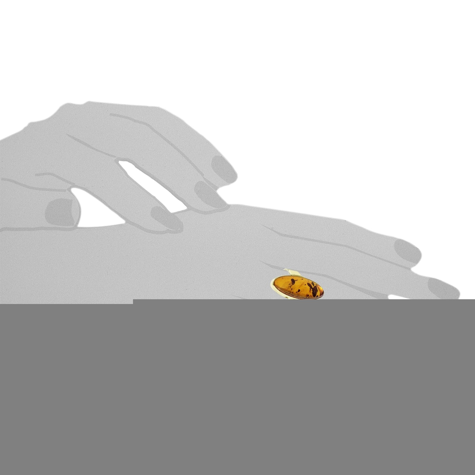 OSTSEE-SCHMUCK Fingerring »- Classic 26 x 10 - Gold 333/000 - Bernstein«
