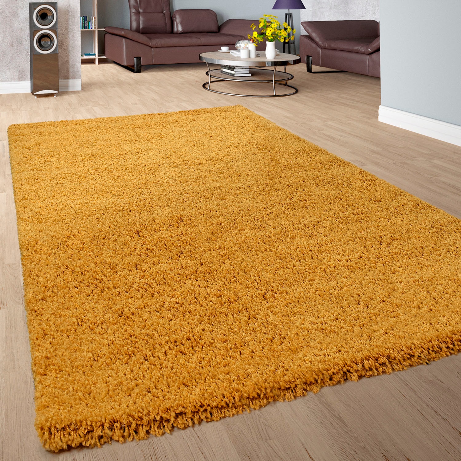 Paco Home Hochflor-Teppich »Sky rechteckig, als auch Farbbrillanz, gewebt, erhältlich intensive Uni-Farben, 250«, Läufer