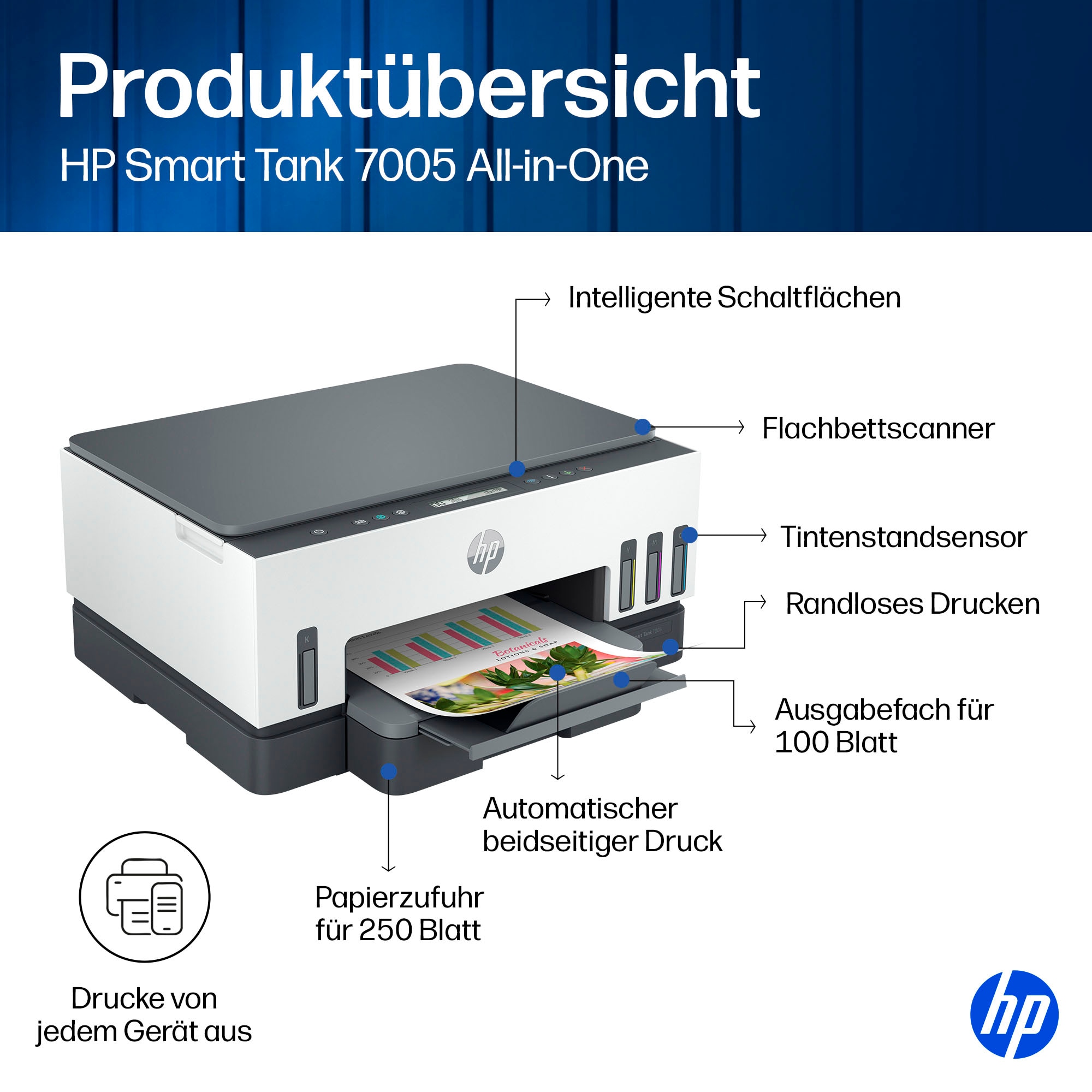 HP Multifunktionsdrucker »Smart Tank 7005« Bis zu 20€ Cashback sichern! Nur bis zum 31.10.2026