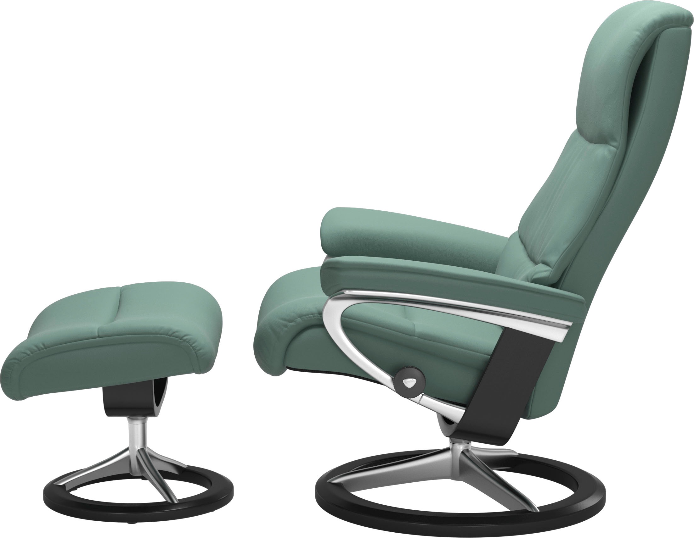 Stressless® Relaxsessel »View«, (Set, Relaxsessel mit Hocker), mit Signature Base, Größe S,Gestell Schwarz