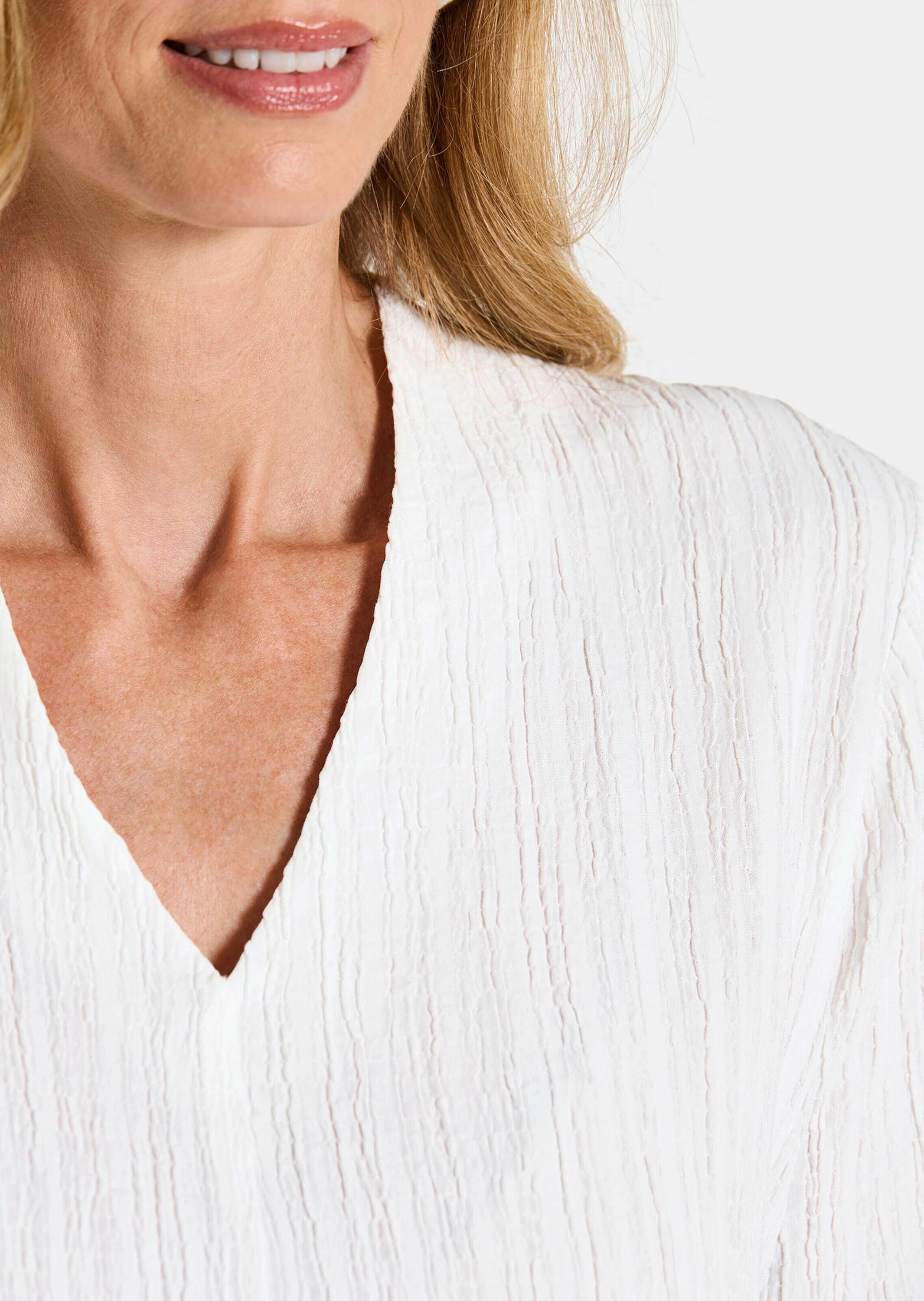 GOLDNER Kurzarmshirt »Kurzgröße Businessshirt in Crash-Optik« Gummibündchen am Bund