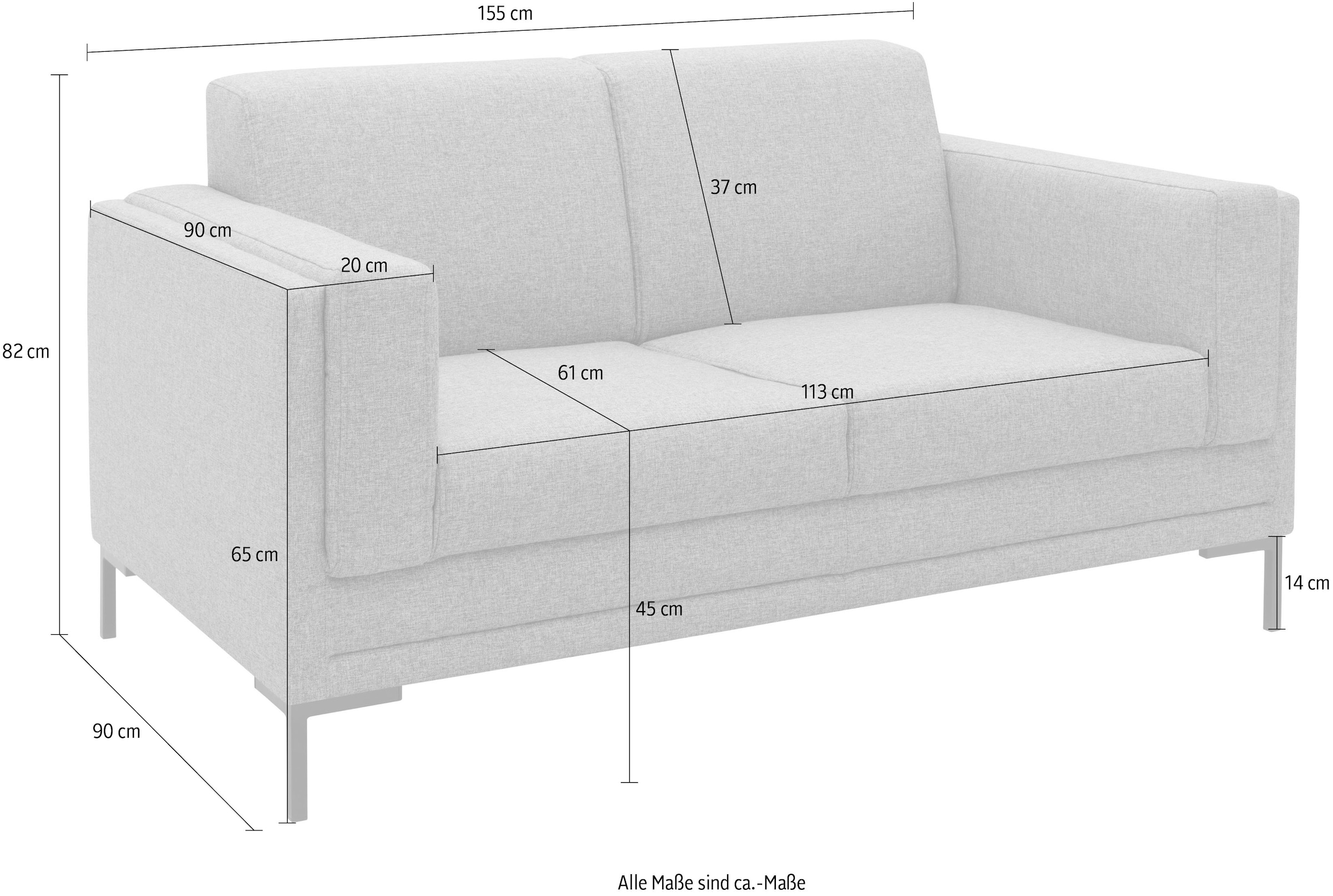 LOOKS by Wolfgang Joop 2-Sitzer »LOOKS VII«, klare Linien, edles Design