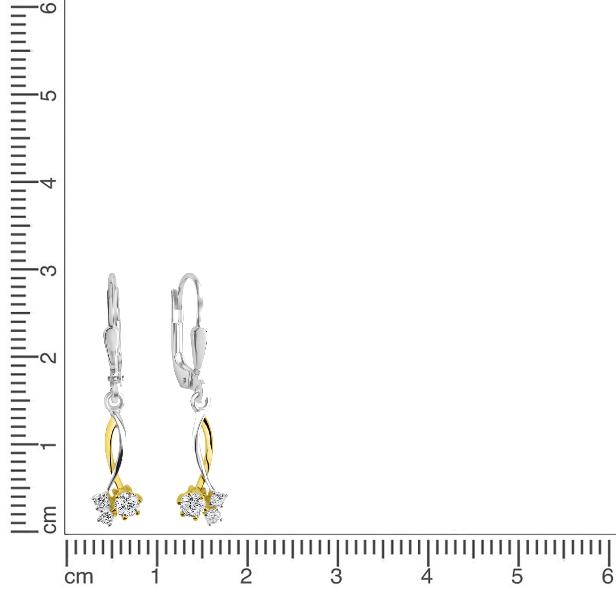 Firetti Paar Ohrhänger »Schmuck Geschenk Silber 925 Ohrschmuck Ohrringe bicolor« mit Zirkonia (synth.)