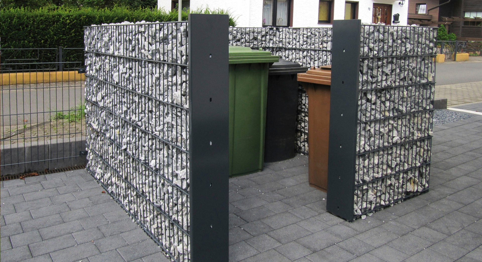 KRAUS Gabionenzaun »Gabione-200«, anthrazit, 103 cm hoch, 2 Elemente für 2 m, 2 Pfosten 104 cm