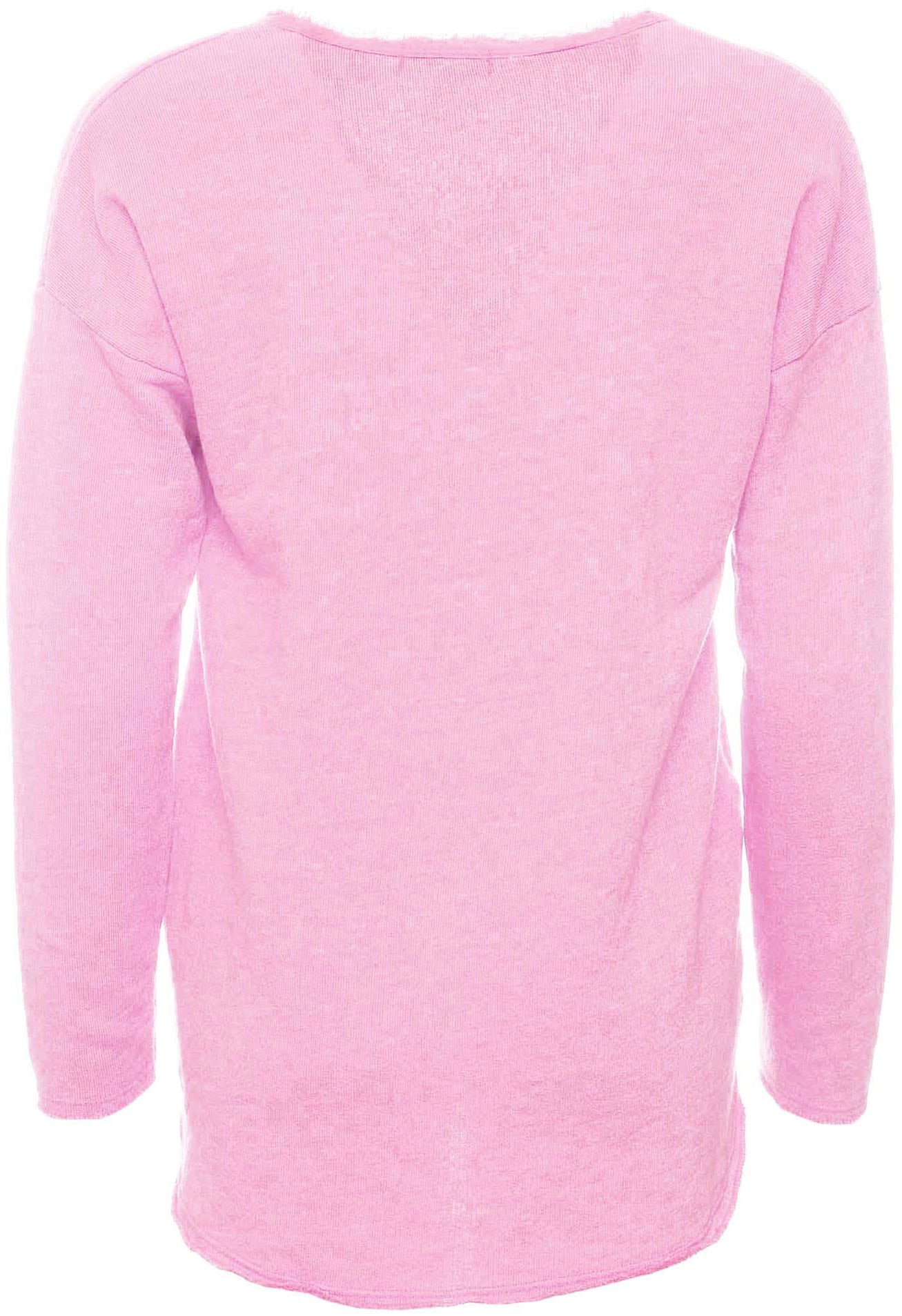 Zwillingsherz Sweatshirt, mit ausgefranstem V-Ausschnitt im Vintage Look
