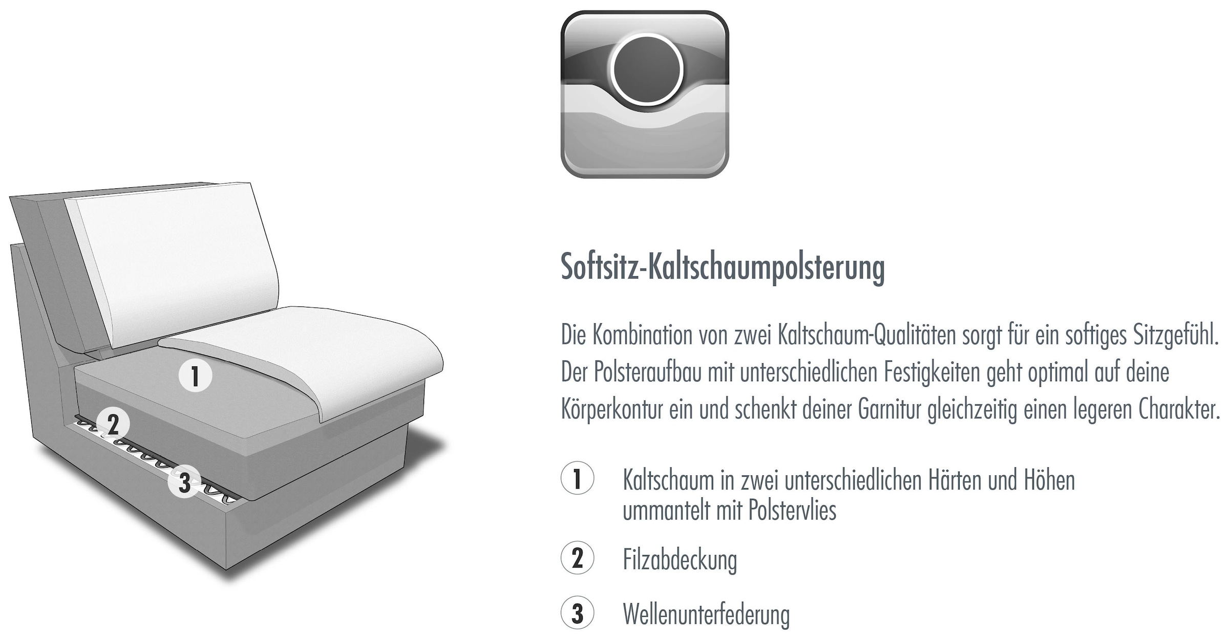 Die PlanBar Ecksofa »ZE-EM24139, L-Form, B: 310 cm« SoftSitz-Kaltschaumpolsterung, 1 o. 3 Sitztiefenverstellungen wählbar