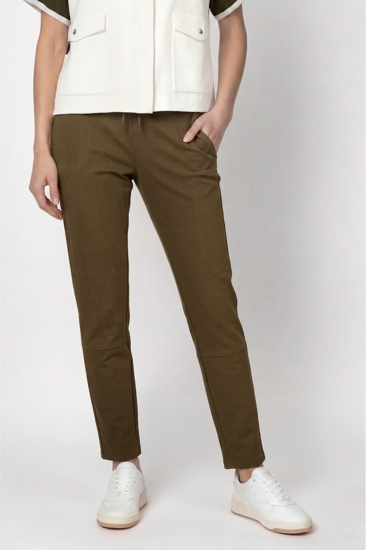 Monari Jogger Pants »Hose Basic Rippe 72cm«  Regular fit mit Taschen