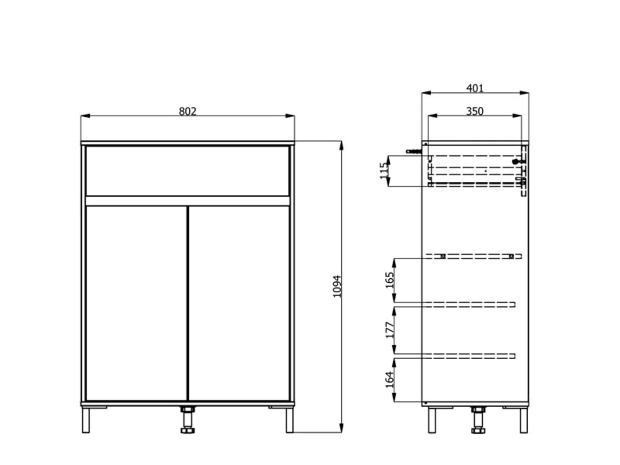Home affaire Schuhkommode »Flannan, Schuhregal, Schuhschrank, Gesamthöhe 109,5 cm« drei Regale und eine Schublade, Gesamtbreite 80 cm