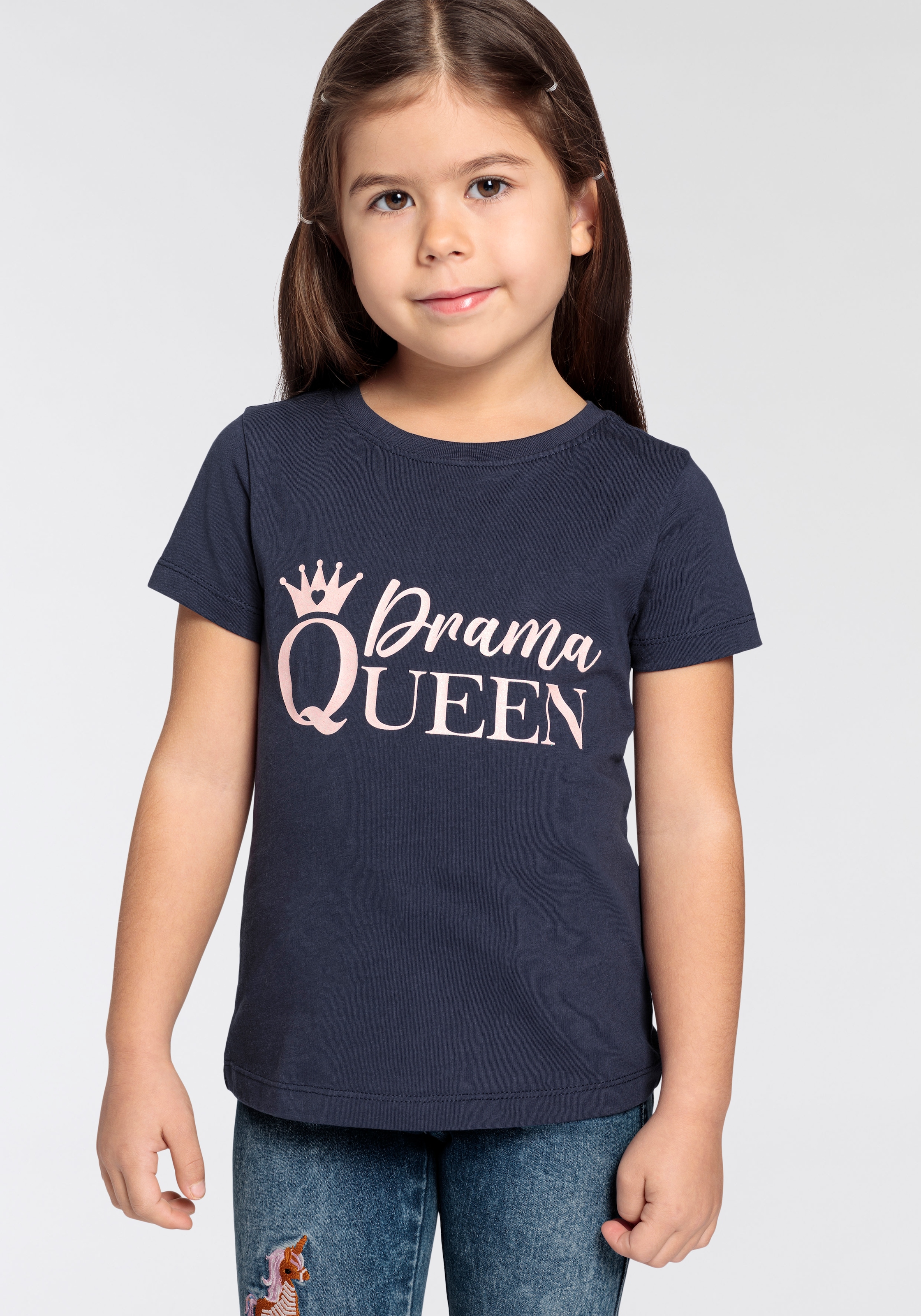 T-Shirt »Sprücheshirt für kleine Mädchen«, Kurzarm, basic geschnitten, mit...