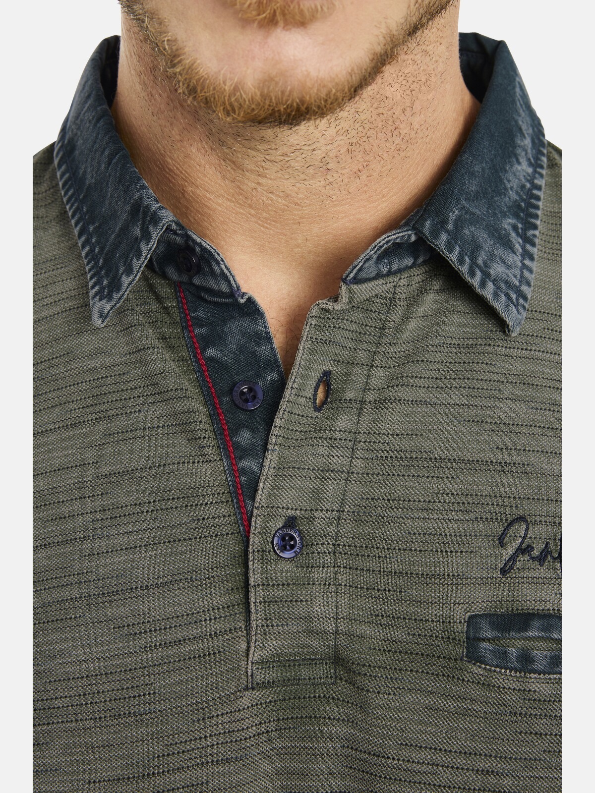 Jan Vanderstorm Poloshirt »Poloshirt CAMILLO«, (1 tlg.), mit Kragen im Jeanslook