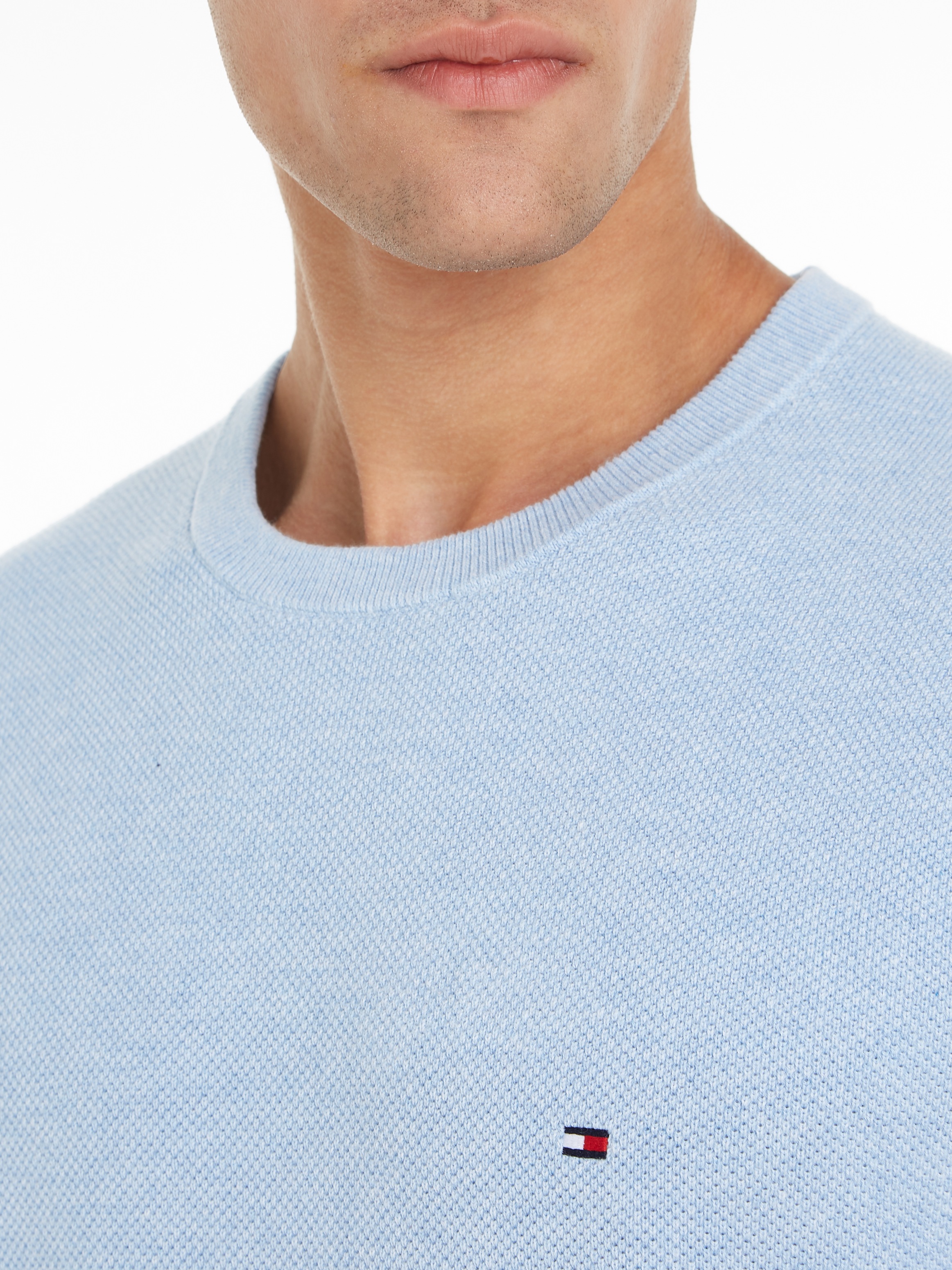 Tommy Hilfiger Rundhalspullover »ESSENTIAL STRUCTURE CREW NECK«, mit feiner Struktur