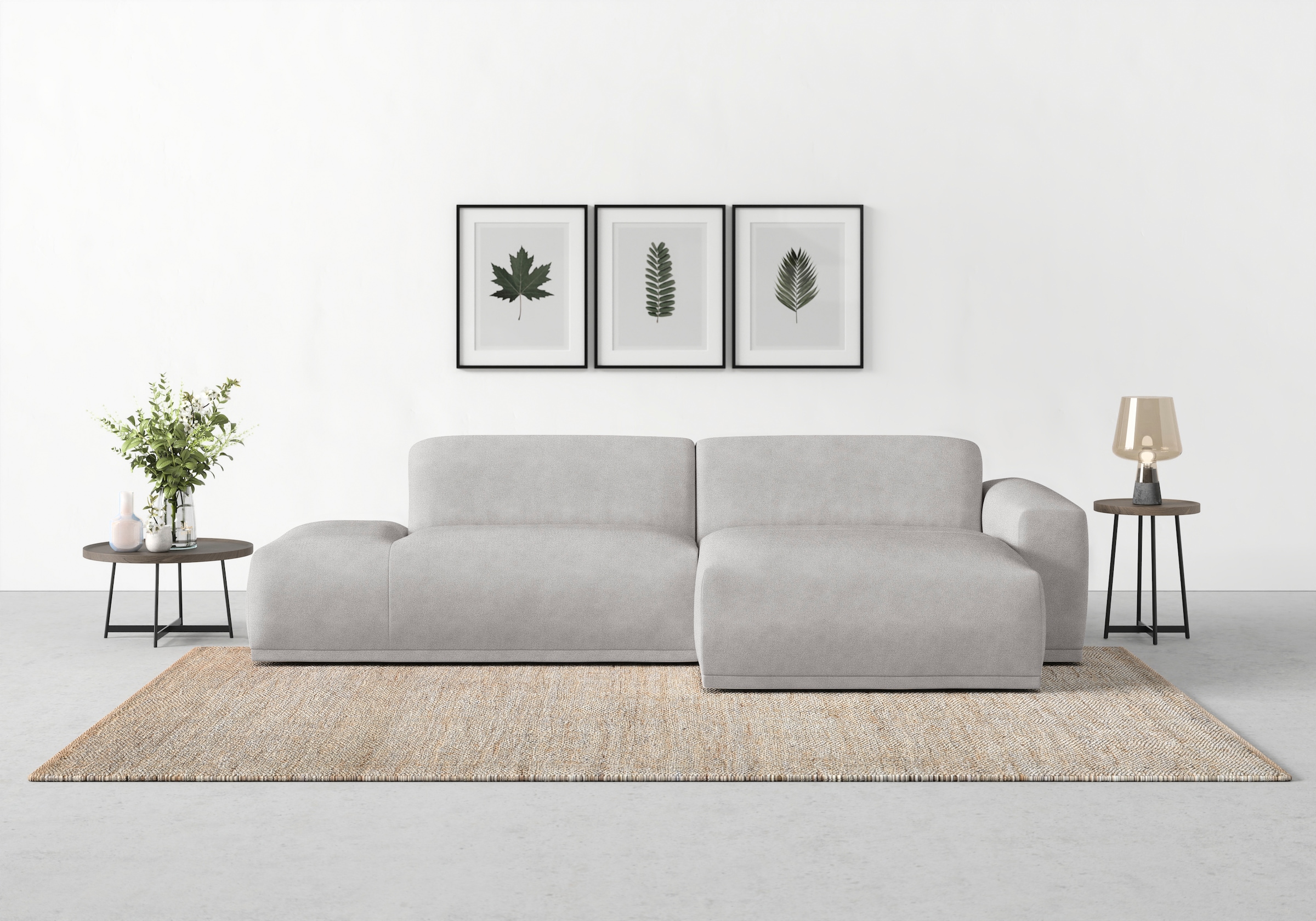 TRENDMANUFAKTUR Ecksofa Braga, aus 2 Teilen, moderner Cord-Stoff