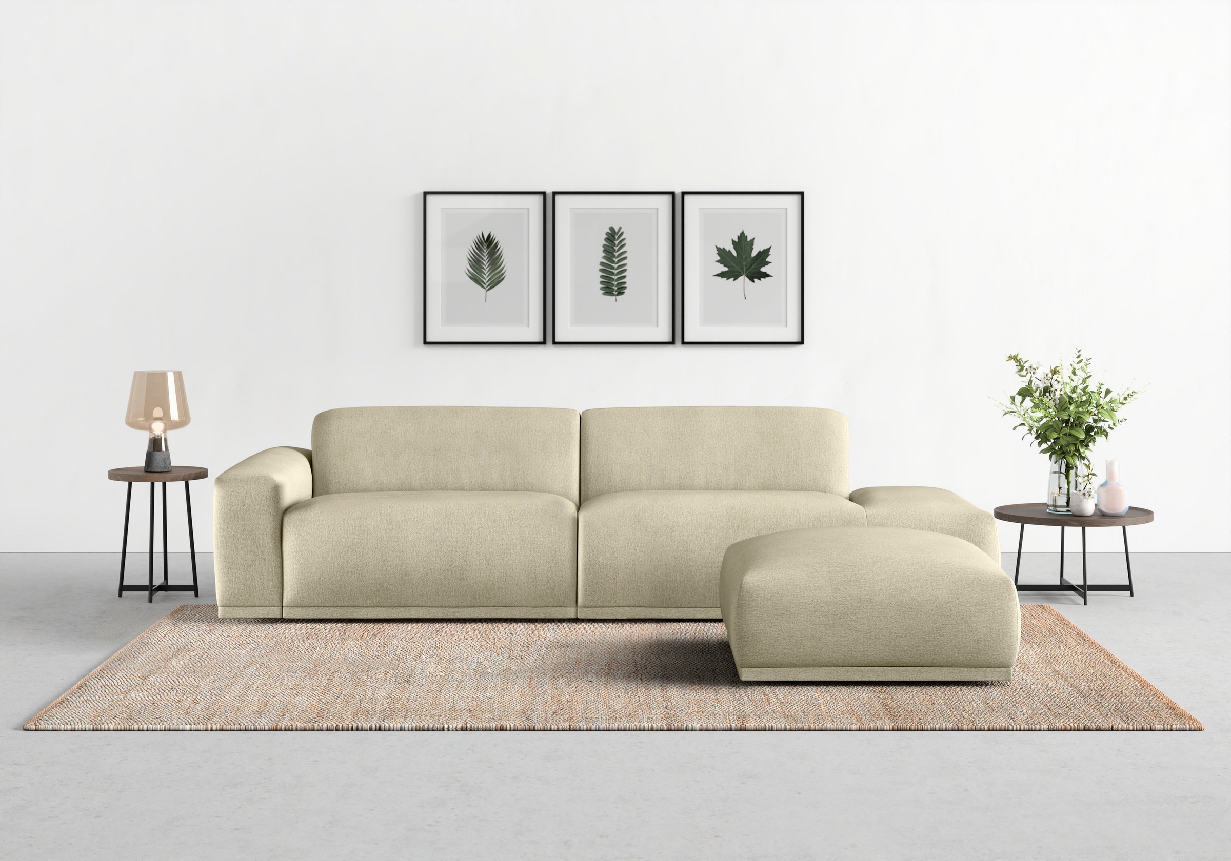 TRENDMANUFAKTUR Big-Sofa »Braga, mit hochwertigem Kaltschaum, Megasofa, in Cord erhältlich«, modernes Big-Sofa, Couch mit hohem Sitzkomfort, 277/72/107 cm (B/H/T)