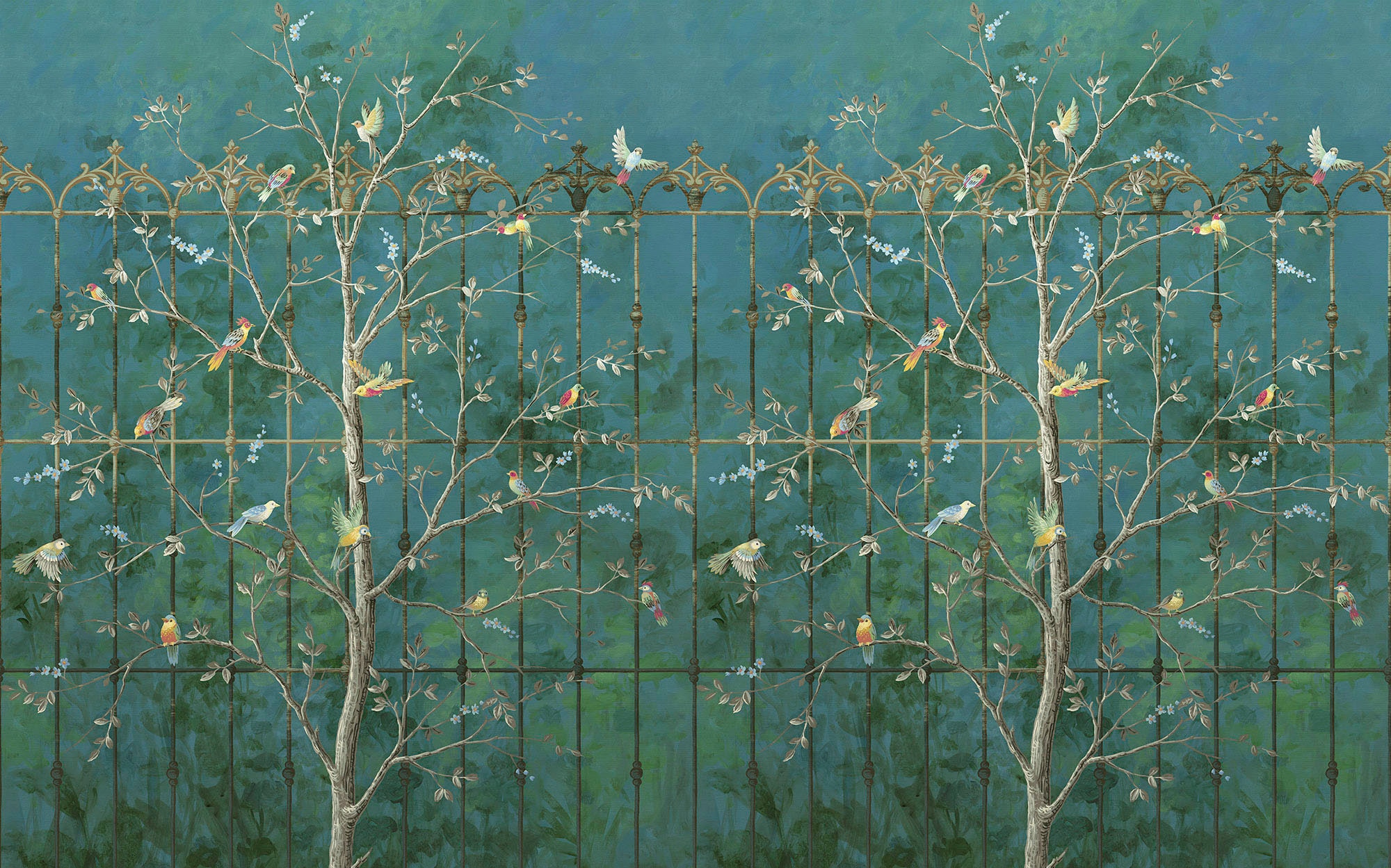 Komar Fototapete »Digitaldruck Vlies - Birdsong Breeze - Größe 400 x 250 cm«, bedruckt, Wohnzimmer, Schlafzimmer