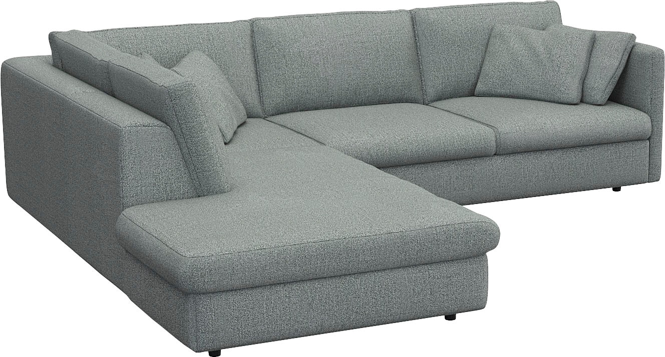 FLEXLUX Ecksofa »Lovane, elegant und zeitlos, bequem, L-Form«, Weich & anschmiegsam, große Sitztiefe auf Kaltschaum, Dekokissen inkl.