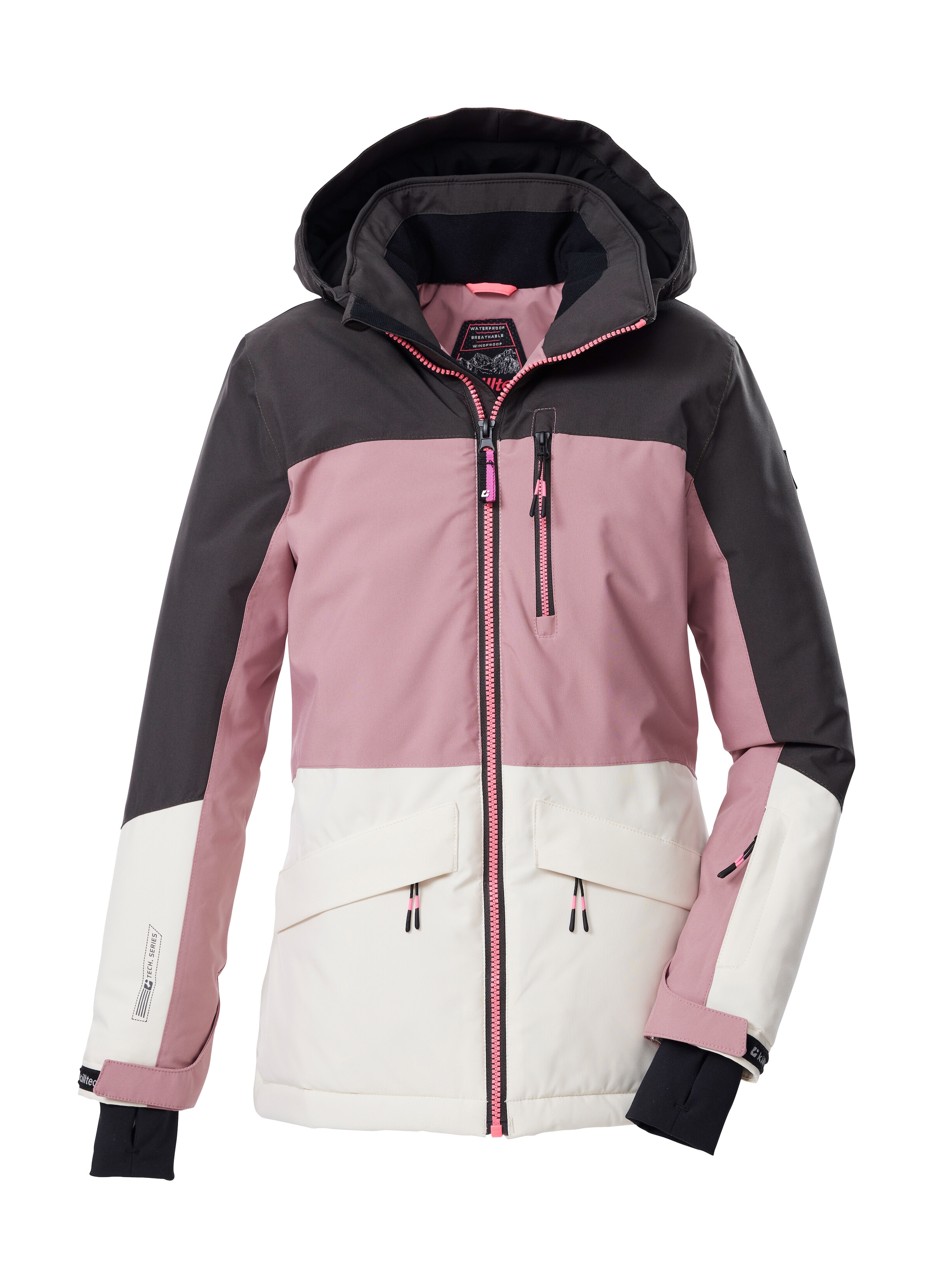 Killtec Skijacke »KSW 208 GRLS SKI JCKT« Wasserdichte, atmungsaktive Kinderjacke mit Schneefang und Taschen