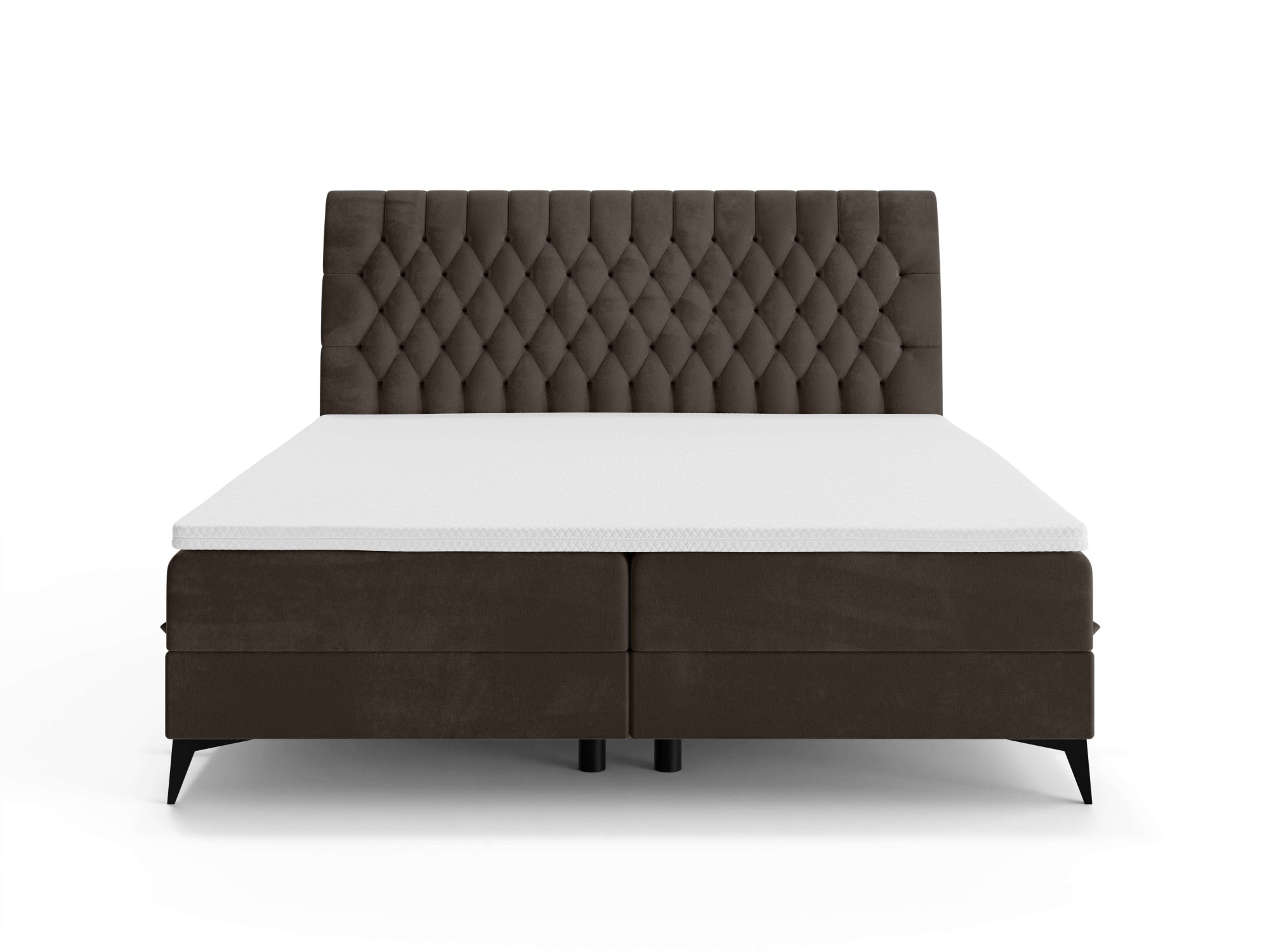 Leonique Polsterbett »SYDNEE mit Matratze und Topper, in 2 Breiten (160 und 180 cm)«, Boxspringbett mit Kopfteil, Bettkasten, Matratze (BFK/TFK) und Topper