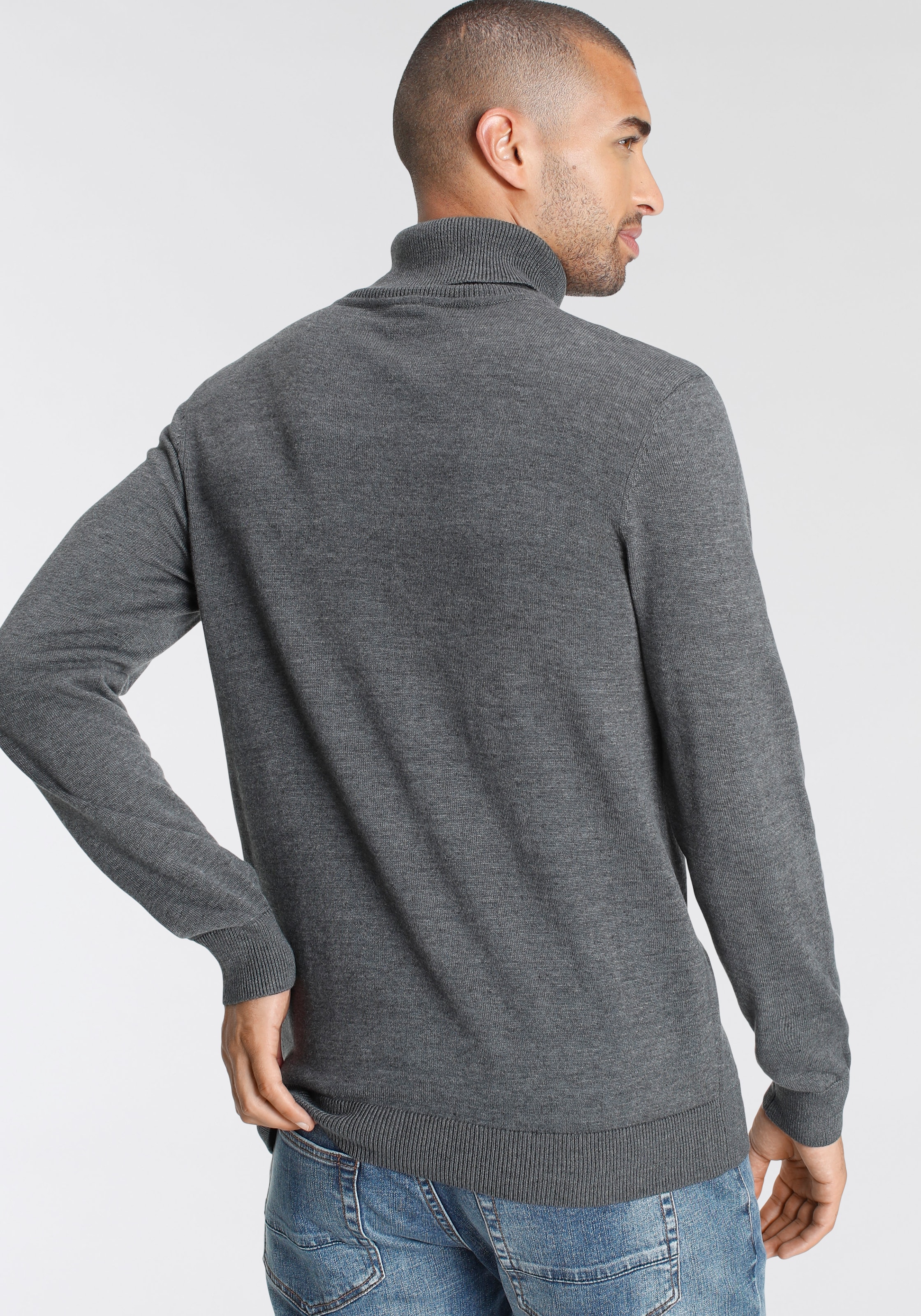 AJC Rollkragenpullover, mit Rollkragen aus Rippstrick