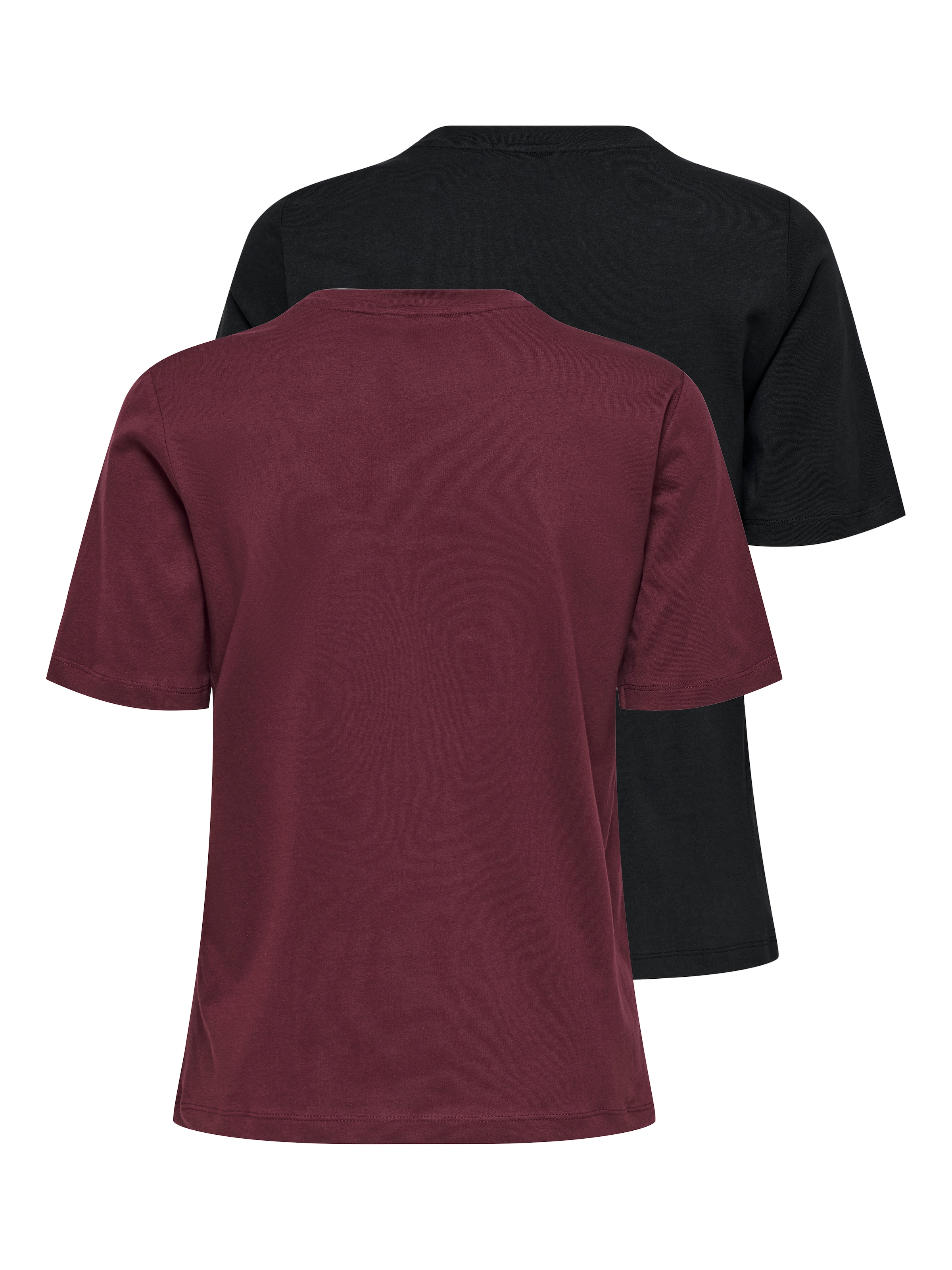 ONLY Kurzarmshirt »ONLONLY – Doppelpack T-Shirts für Alltag und Freizeit«, (Packung, 2 tlg.), regular fit, Jersey, Baumwolle, Rundhals, unifarben