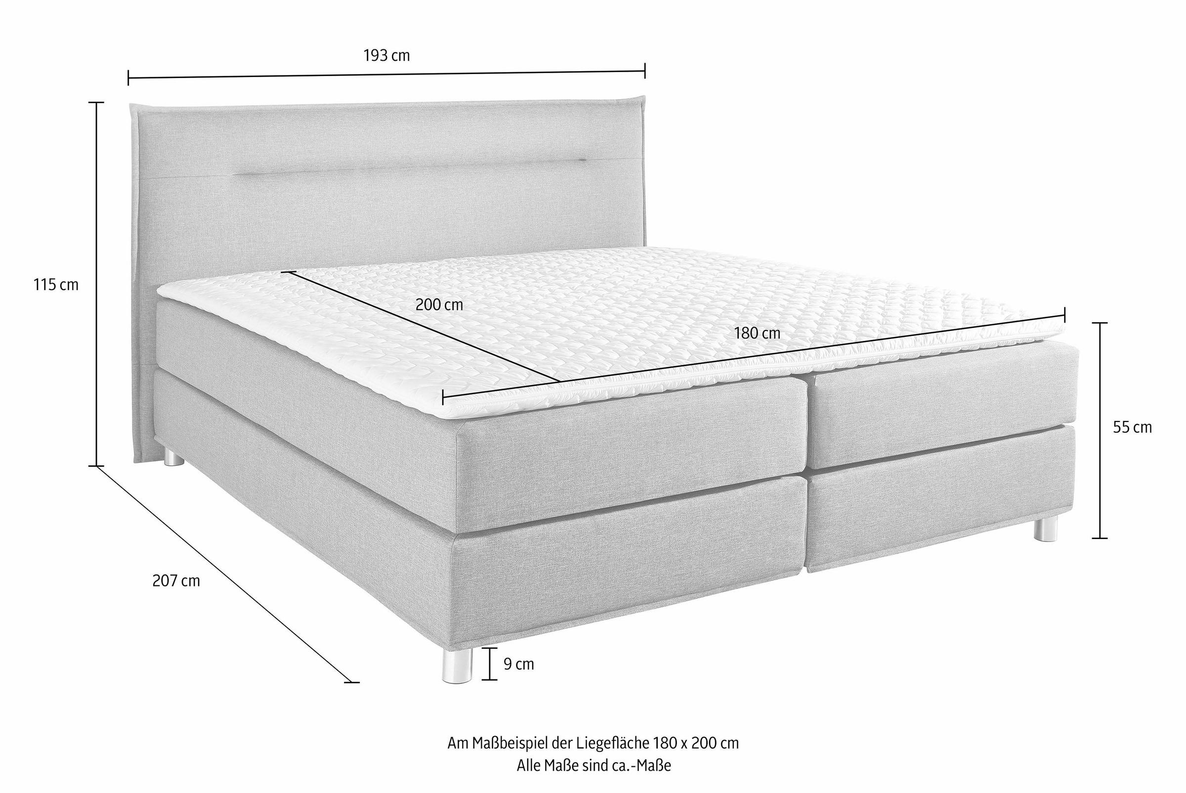 Maintal Boxspringbett, inkl. Topper