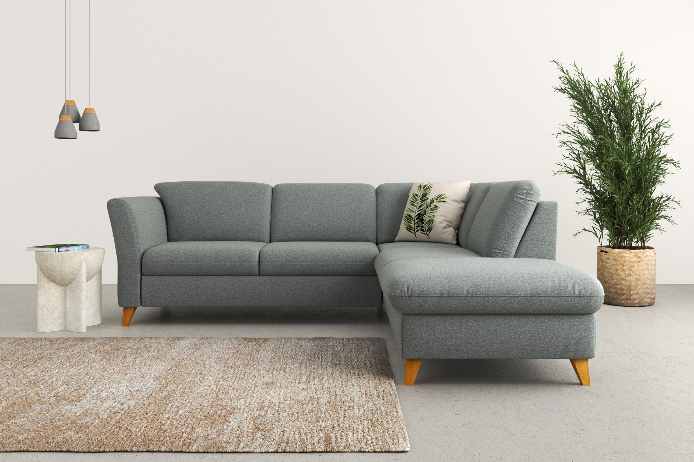 Home affaire Ecksofa »Trelleborg L-Form«, Federkern-Polsterung, wahlweise mit Bettfunktion und Stauraum