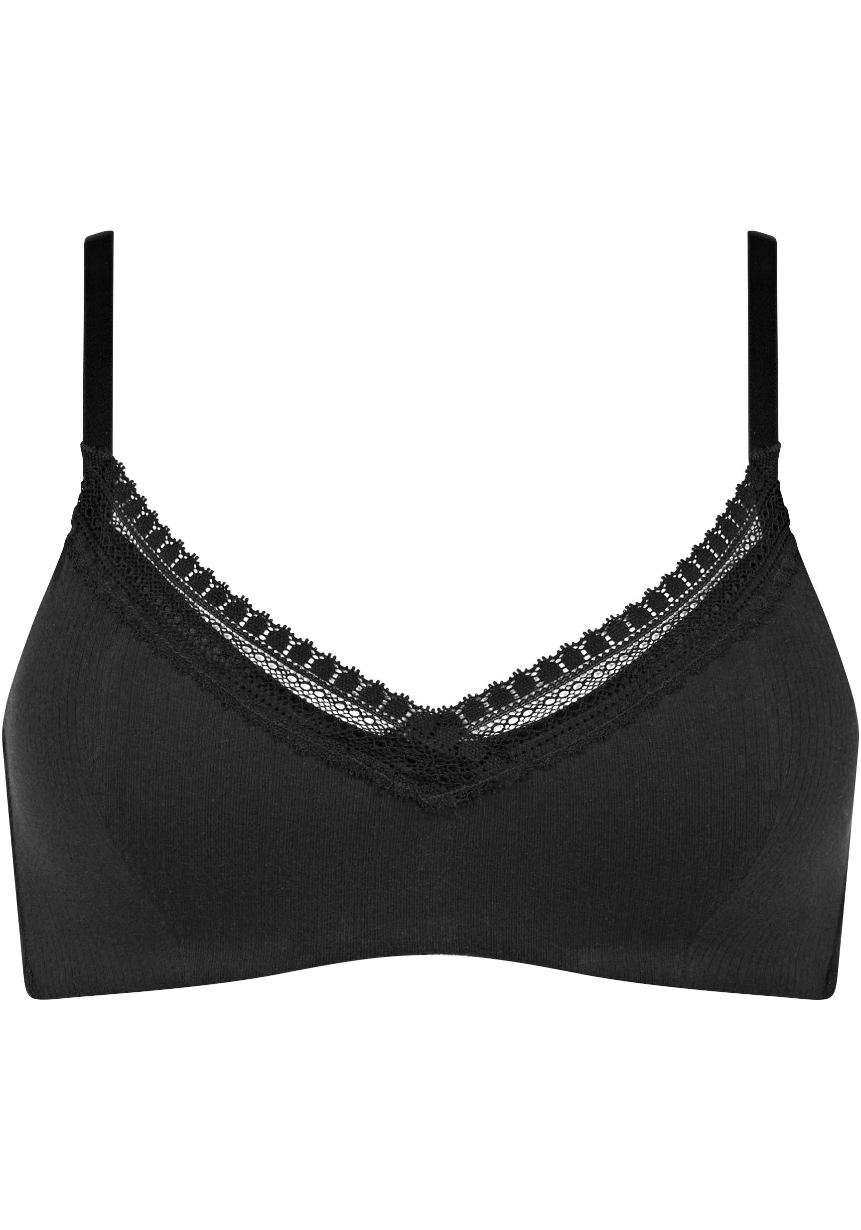 sloggi Bügelloser BH »GO Ribbed R P«, weiche Rippware mit Spitzenbesatz