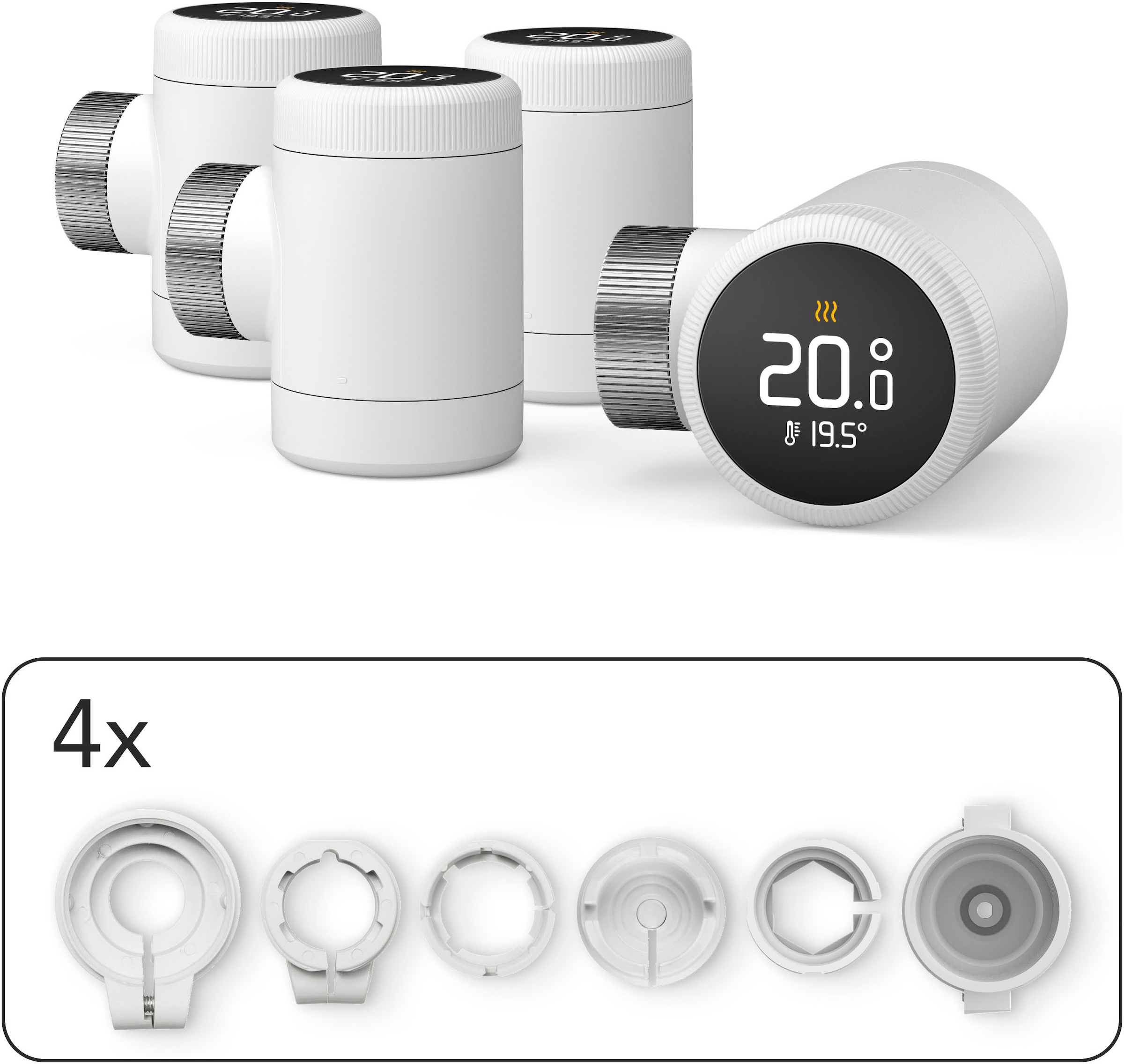 Tado Heizkörperthermostat »Smartes Heizkörper-Thermostat X - Quattro Pack«