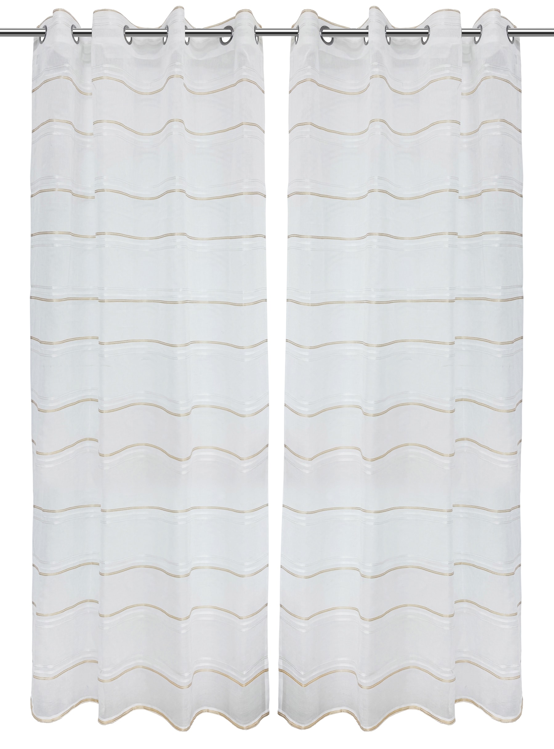 OTTO home Gardine »Sirii« Ösen 1 Stk. tlg. Halbtransparent, angenehme Haptik, mit Streifen, modern