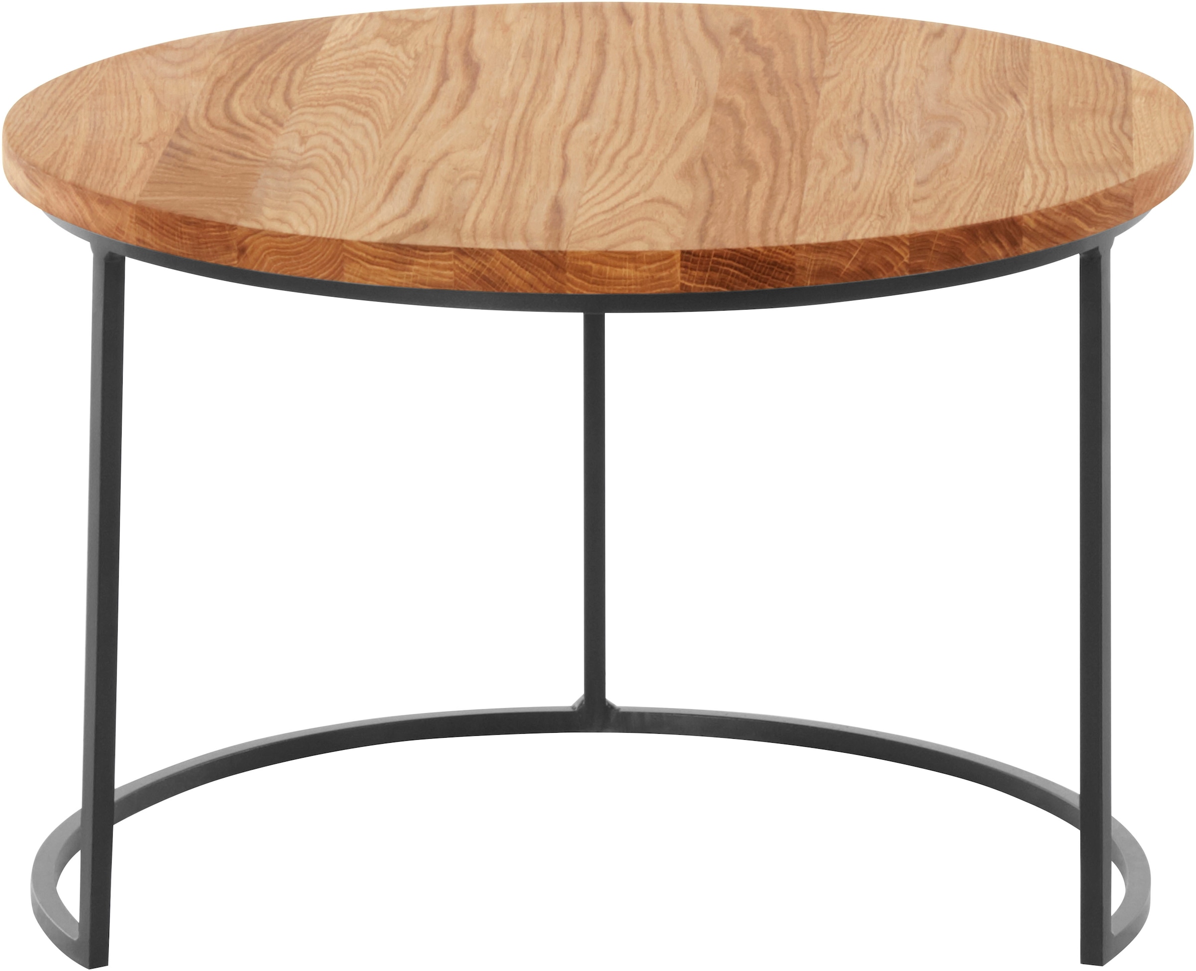 andas Couchtisch »Caprinus« Maße (B/T/H): 75/75/39 und 58/58/39 cm,  aus Eichenholz, FSC® zertifiziert, 2er-Set, stabiles Metallgestell