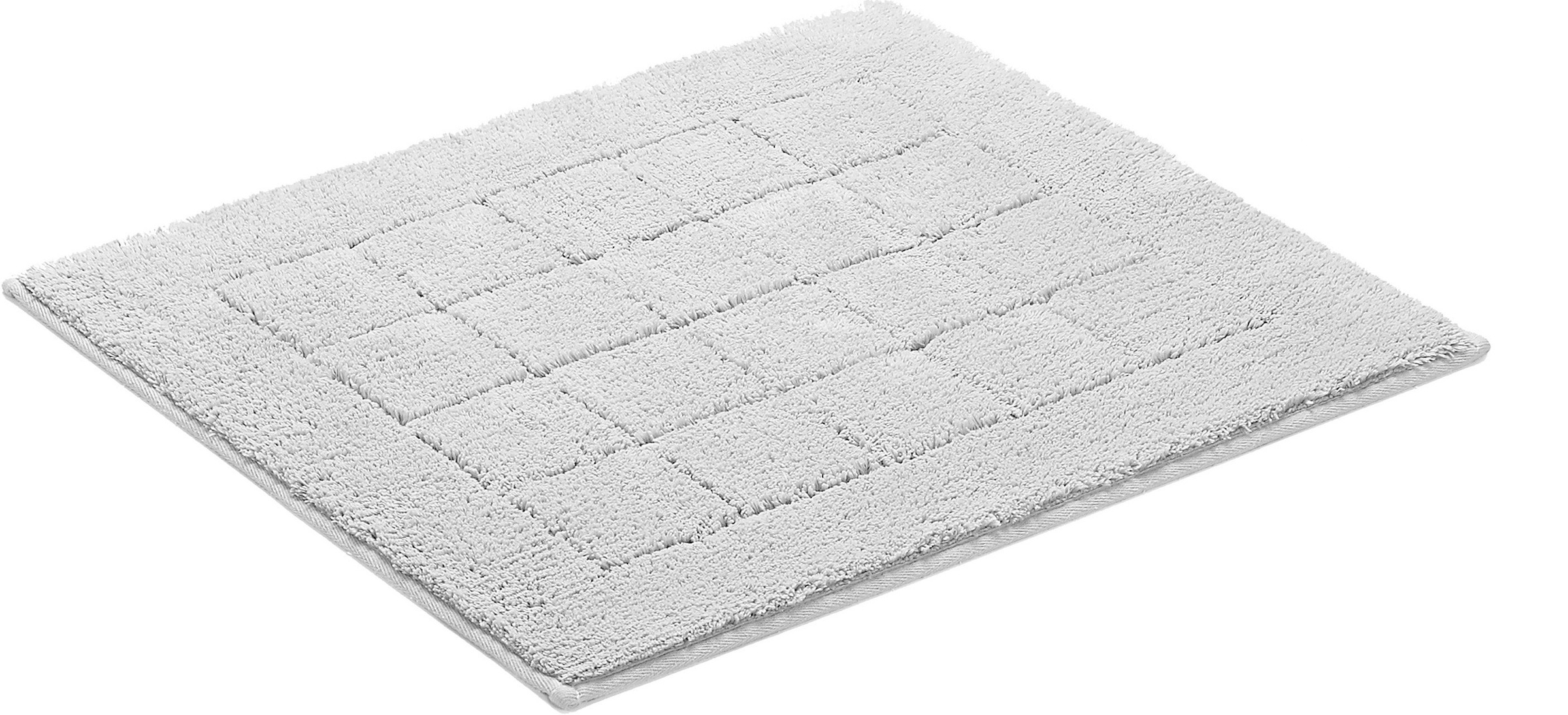 Vossen Badematte »Exclusive« Höhe 20 mm rutschhemmend beschichtet fußbodenheizungsgeeignet Badteppich, Uni-Farben, Karo Muster, Hoch-Tief Effekt, reine Baumwolle