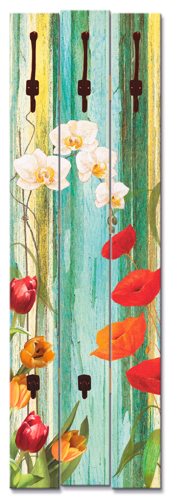 Artland Garderobenleiste »Farbvolle Blumen«, teilmontiert