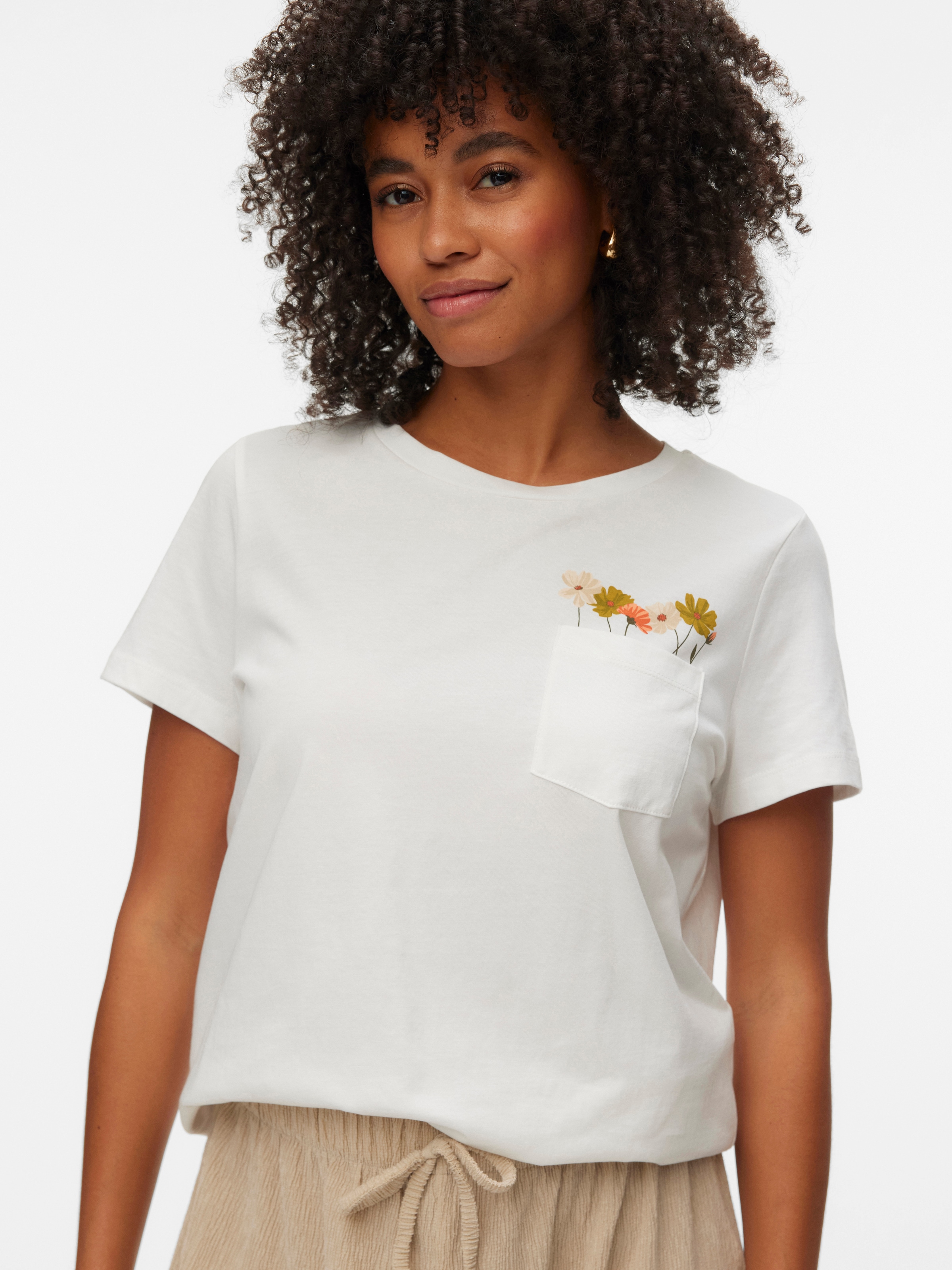 Vero Moda Kurzarmshirt »VMKARMA S/S O-NECK T-SHIRT JRS BTQ« Baumwolle, regular fit