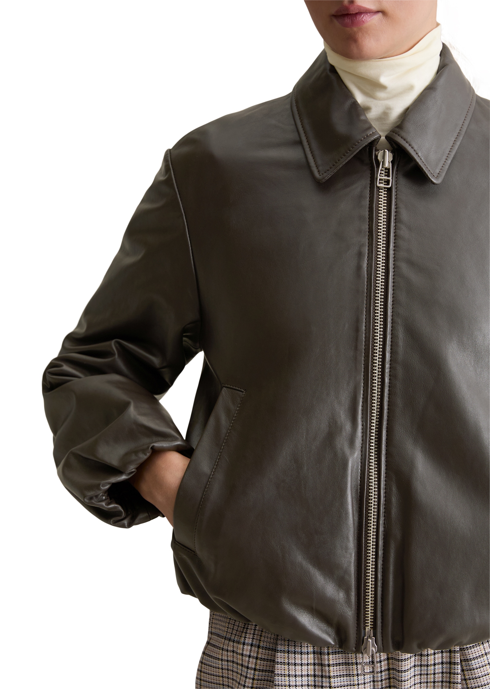 Marc O'Polo DENIM Lederjacke »Blousonform O-Shape aus softem Lammleder«