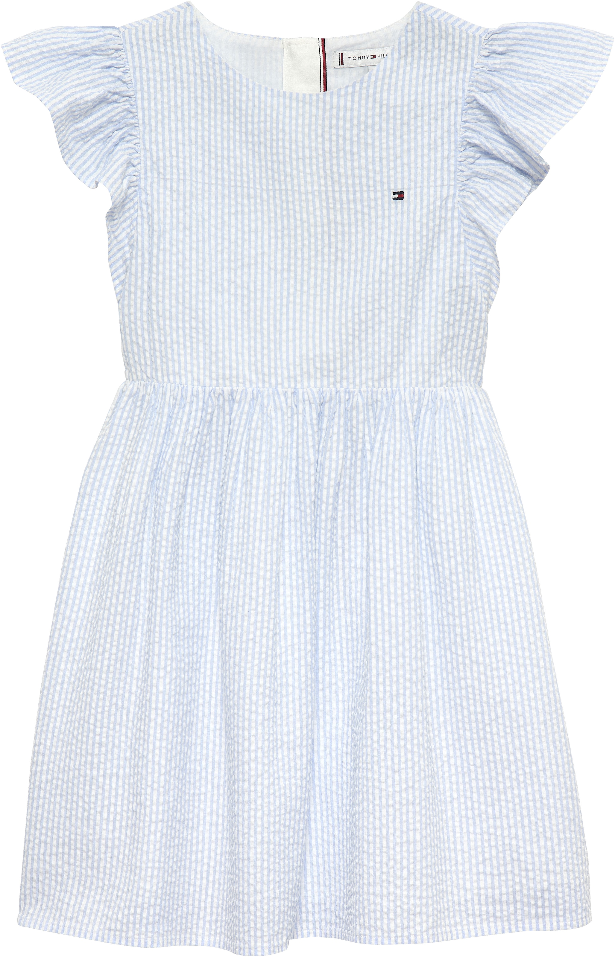 Tommy Hilfiger Sommerkleid »SEERSUCKER DRESS SHORT SLEEVE« Kinder bis 16 Jahre, Rüschenärmel
