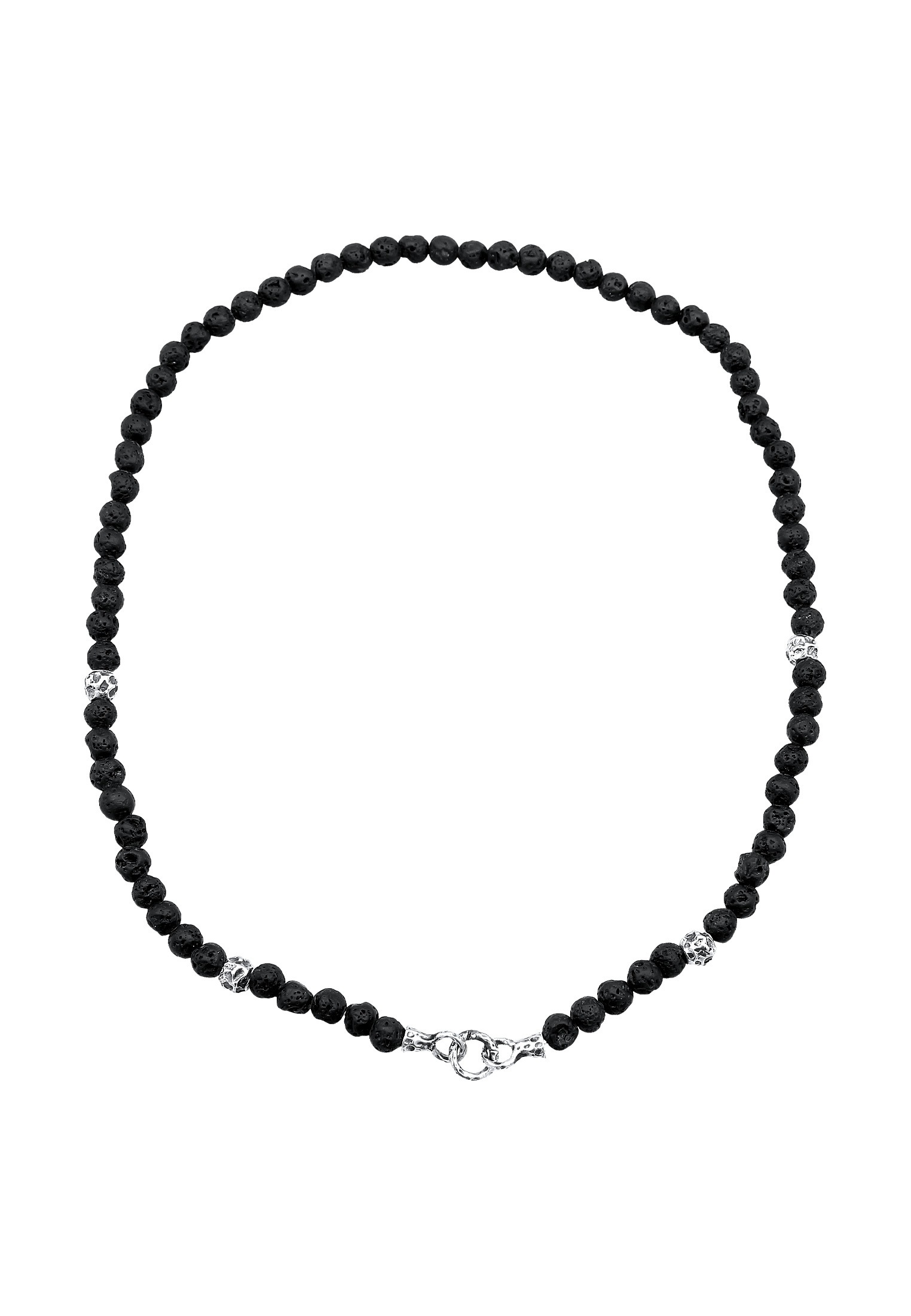 HAZE & GLORY Silberkette »Halskette Steinkette Lava Organic Design 925 Silber«
