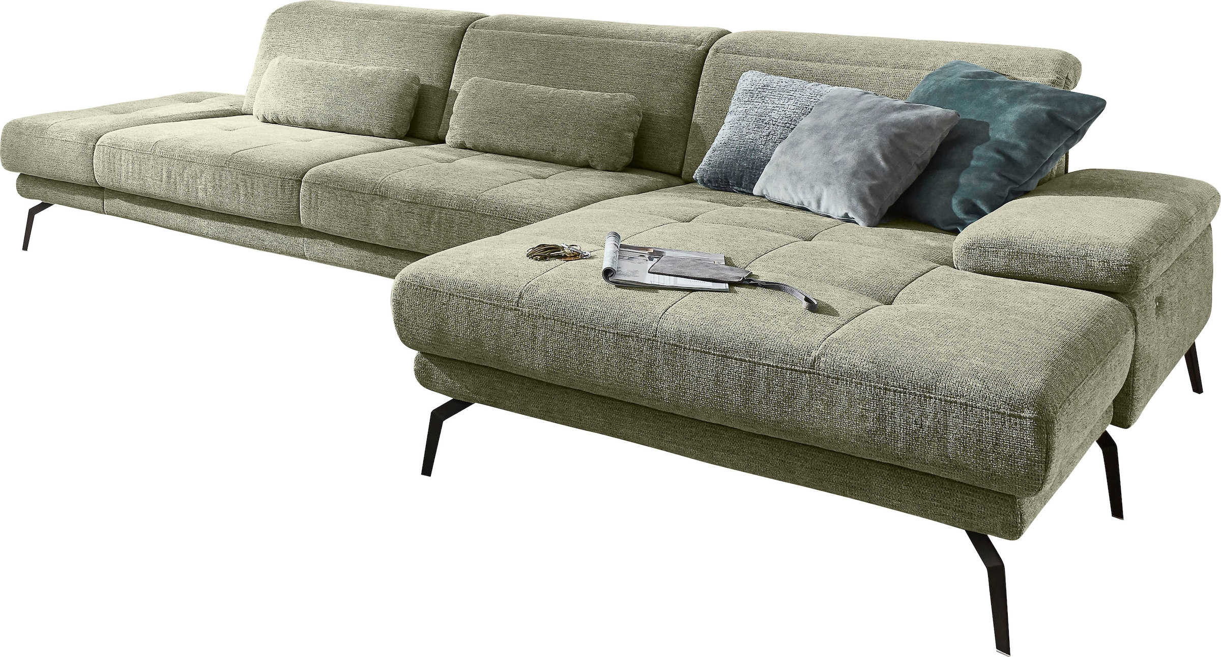 Die PlanBar Ecksofa »MP-IN20126 L-Form mit Kaltschaum-Polsterung« mit Kopfteilverstellung, optional Sitztiefen- & Armteilverstellung