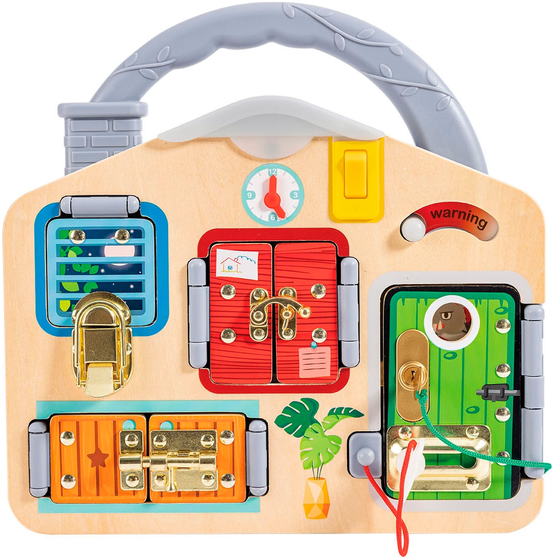 Hape Motorikbrett »Spiele-Tafel Schloss & Schlüssel« mit Lichtfunktion