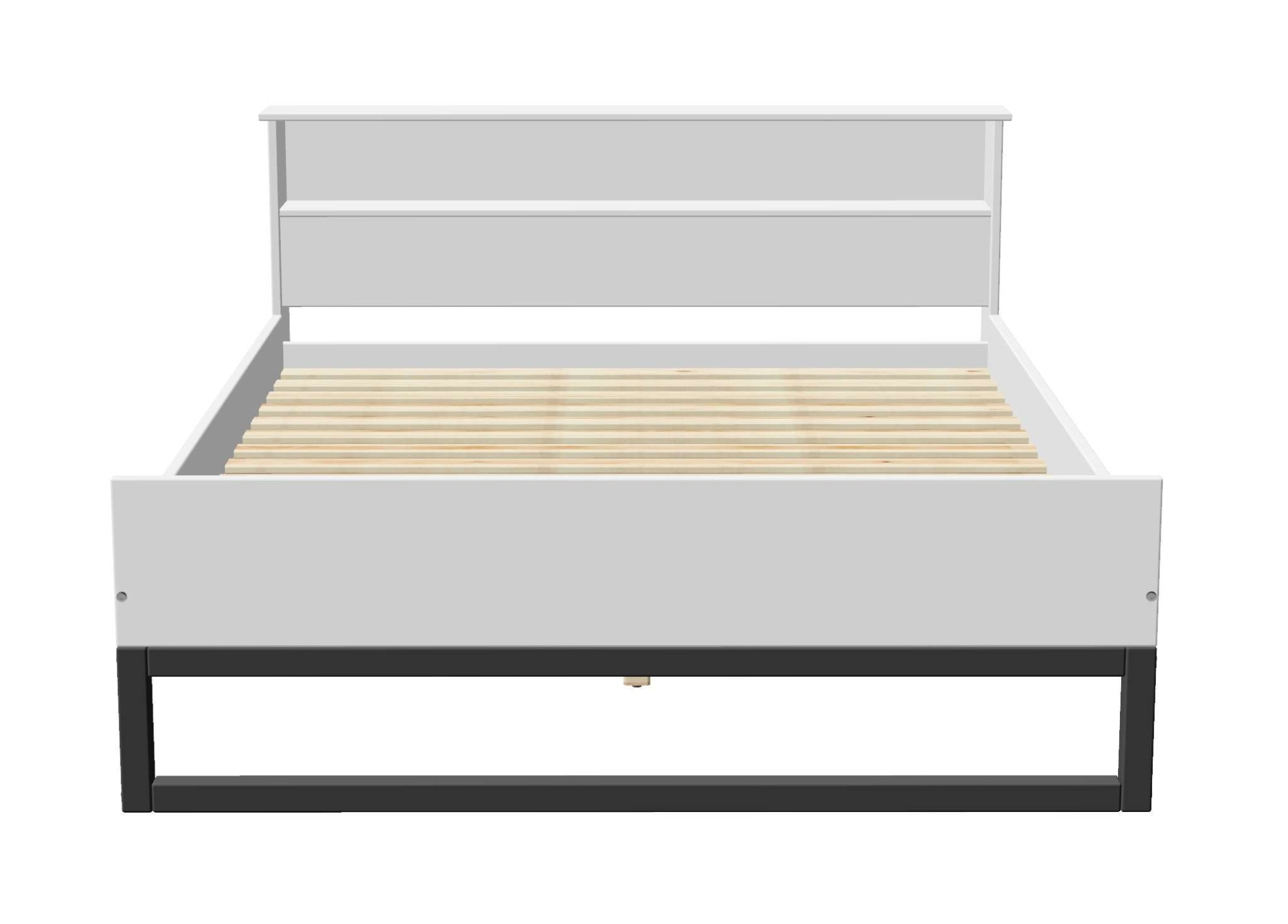 OTTO home Massivholzbett »Pannor, Industrial Design, mit Regal, Lattenrost inklusive« Liegefläche Breite 140 oder 180cm,  Kufengestell, bis 200 kg belastbar, FSC-zertifiziert, Made in EU