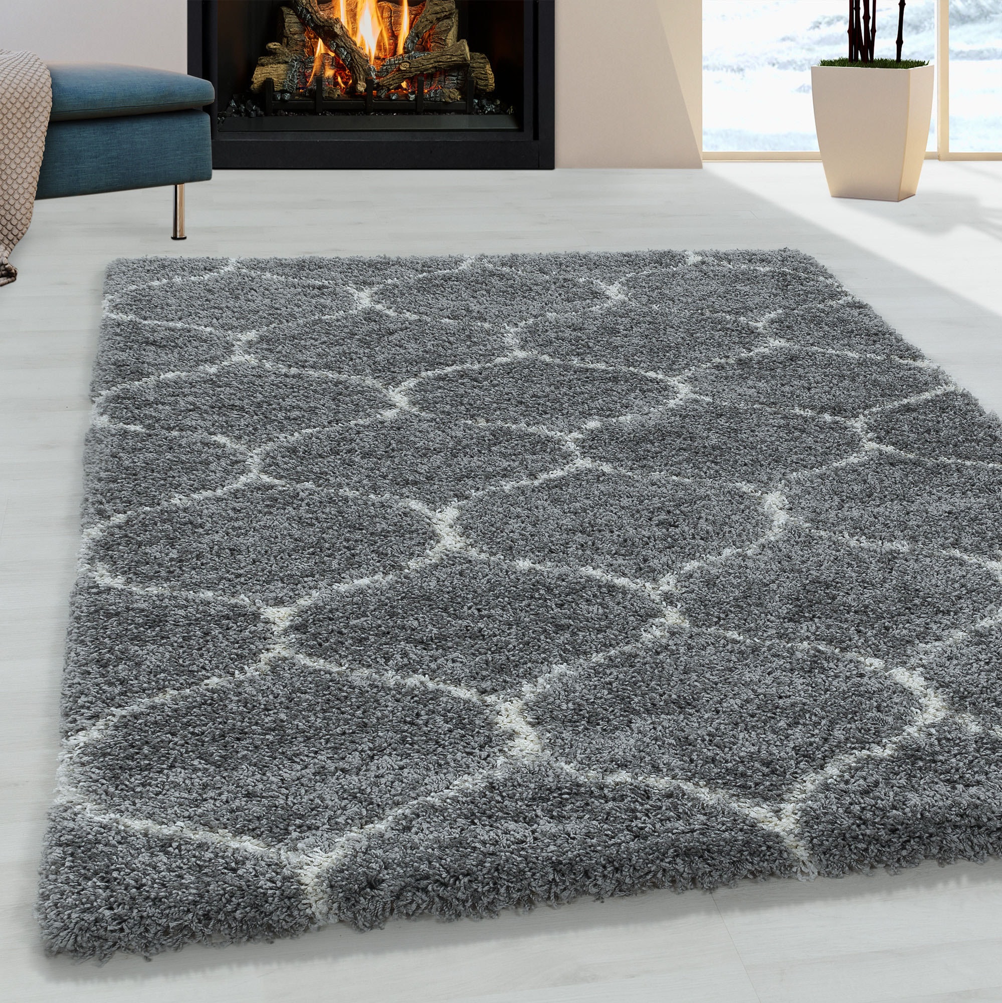 Ayyildiz Teppiche Hochflor-Teppich »SALSA 3201«, rechteckig, 50 mm Höhe, auch in rund, Pflegeleicht / Strapazierfähig / Shaggy/ Wohnzimmer