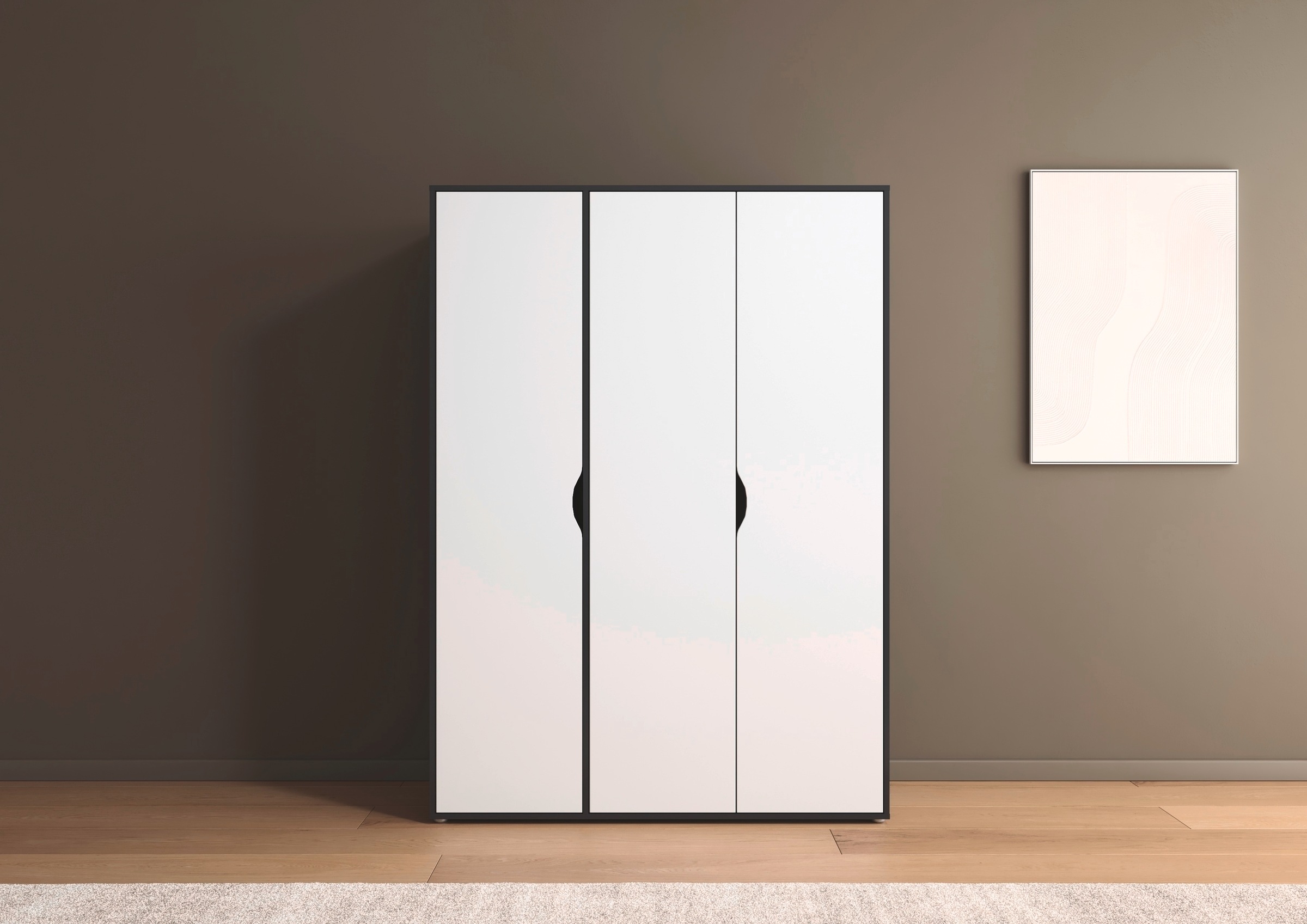 rauch Drehtürenschrank »Kleiderschrank Schrank Garderobe Wäscheschrank NARAI viel Stauraum«, (in 3 verschiedenen Ausstattungen BASIC/CLASSIC/PREMIUM), Griffausfräsungen für eine grifflose Optik TOPSELLER MADE IN GERMANY