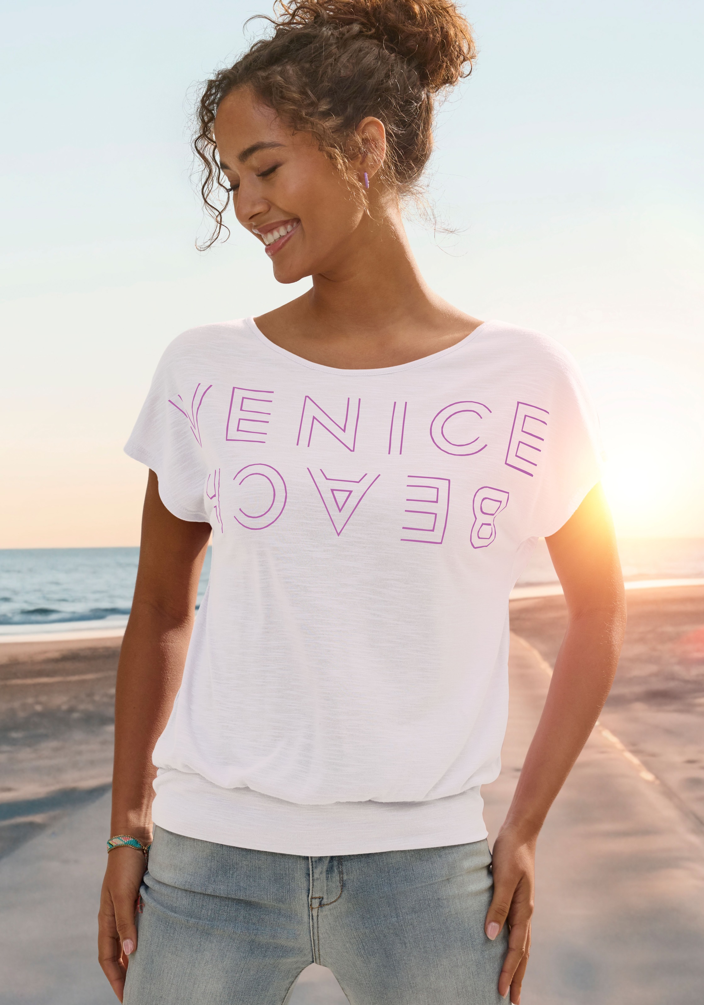 Venice Beach Rundhalsshirt, mit Logoprint, T-Shirt, sommerlich-sportlicher Look