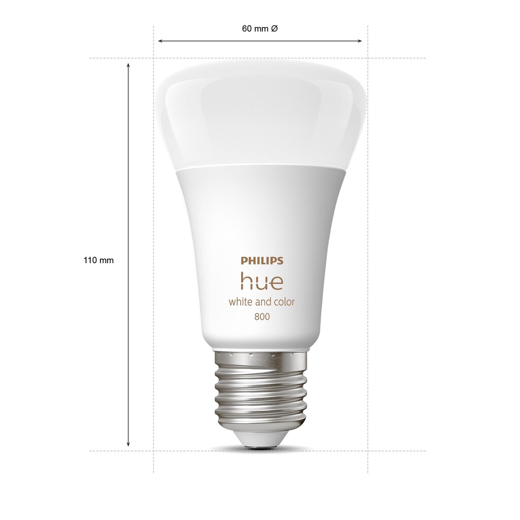 Philips Hue Smarte LED-Leuchte »White & Col. Amb. E27 Doppelpack 2x800«